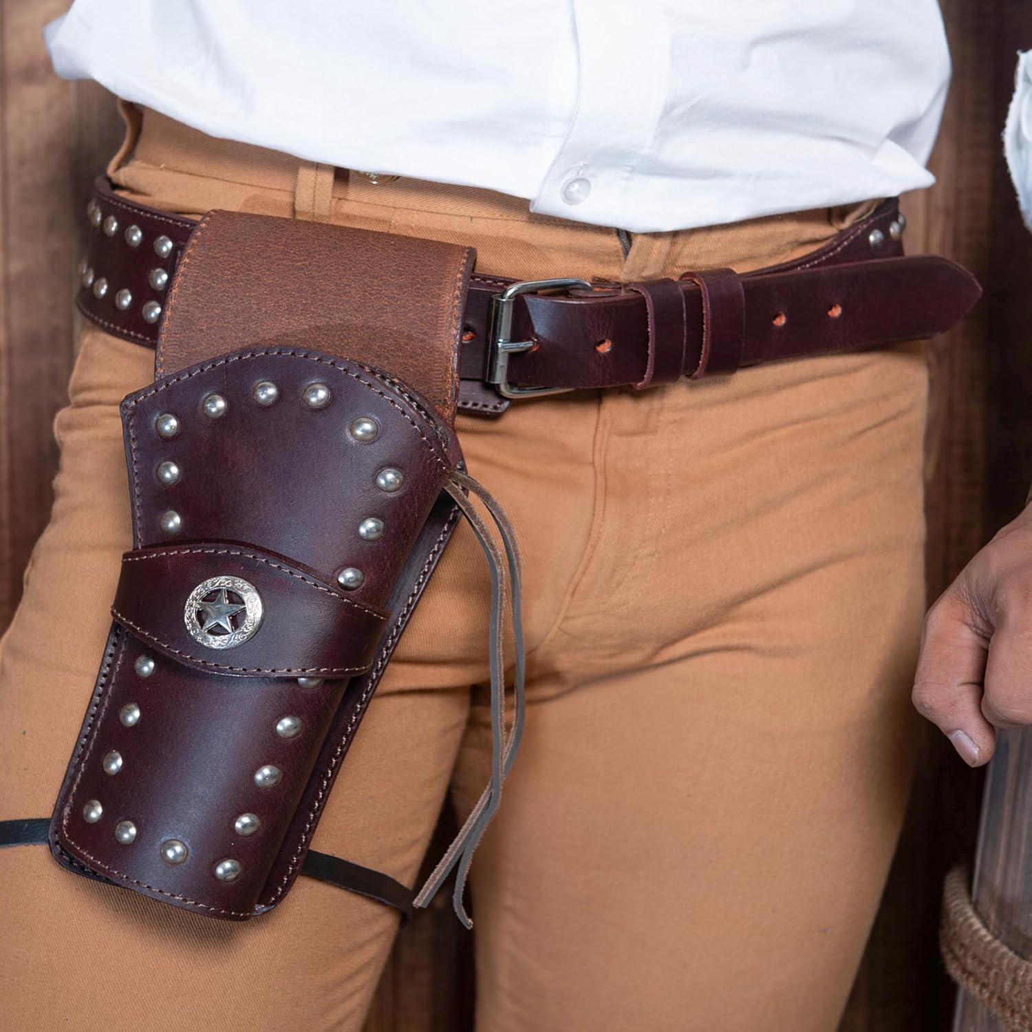 Hulara Western Leather Gun Holster Heritage Rough Rider .Colt SAA Ruger Wrangler Single Six Vaquero Uberti Cattleman Cowboy Holsters for 4.75" and 5.5" Barrel Revolvers Heritage Holster