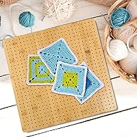Vista 5 de Iswabard Alfombrillas de Bloqueo de 13 x 13 Pulgadas Tabla de Bloqueo para Tejer a Crochet con 15 Varillas de Acero Inoxidable Tabla de Bloqueo