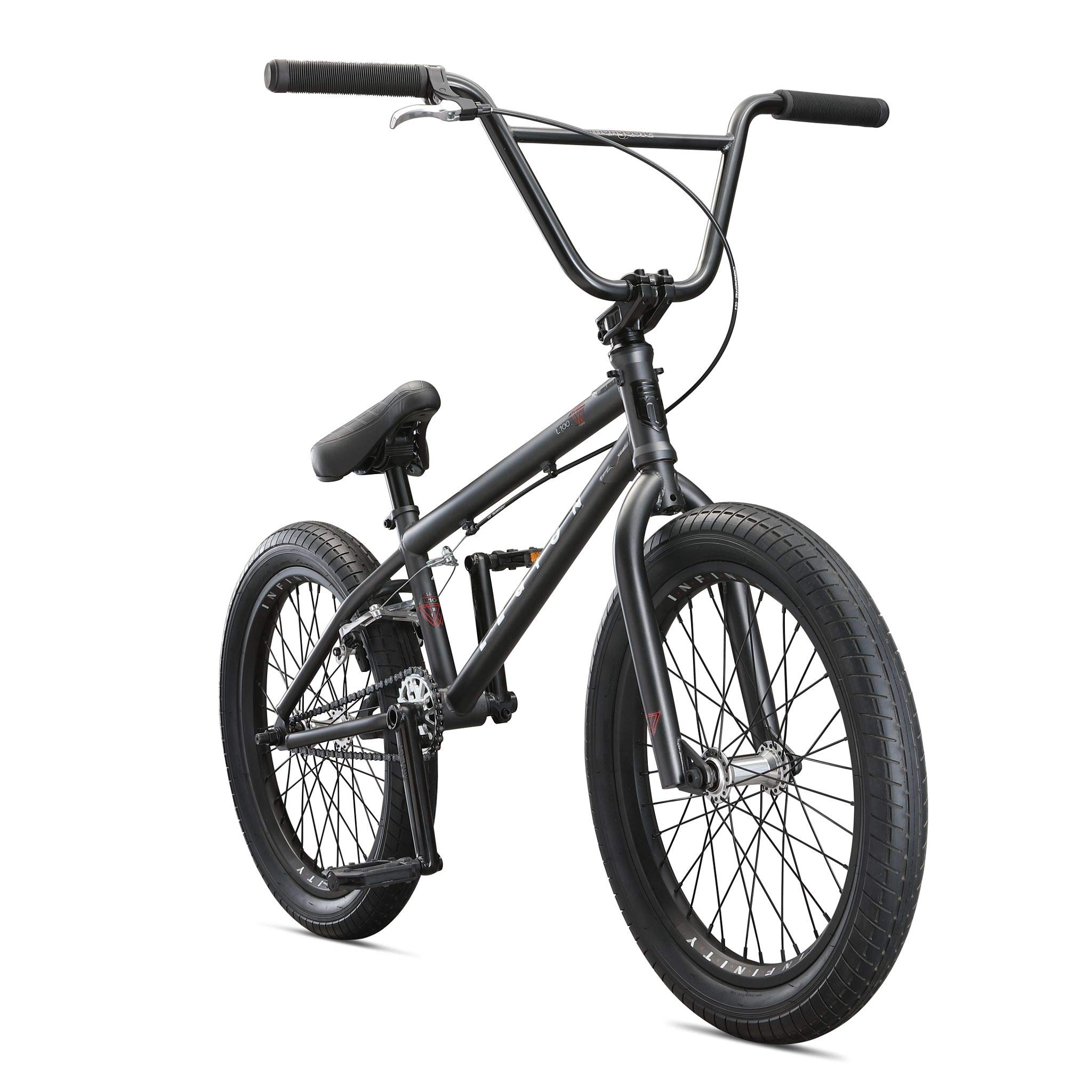 Mongoose Legion L100 Freestyle BMX Bike Line for Beginner-Level to Advanced Riders, Steel Frame, 20-Inch Wheels, Grey/Black