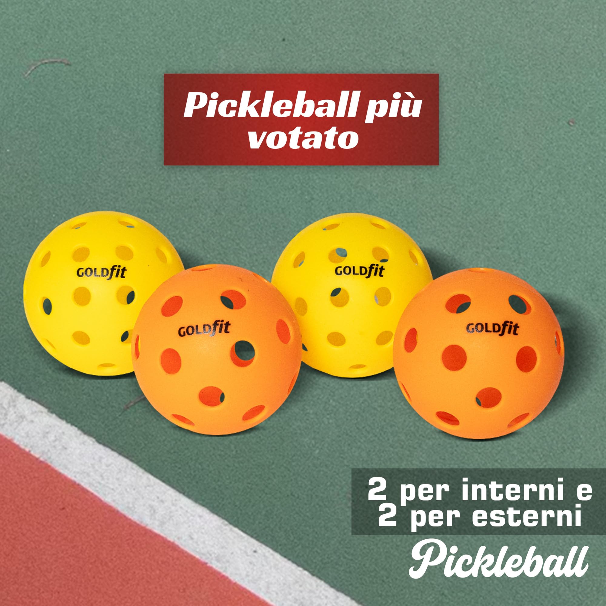 Pickleball Set di Racchette in Fibra di Carbonio Testurizzata con 4 Palline e Borsa, Leggere, Ergonomiche, Antiscivolo, per Uomini e Donne a Tutti i Livelli