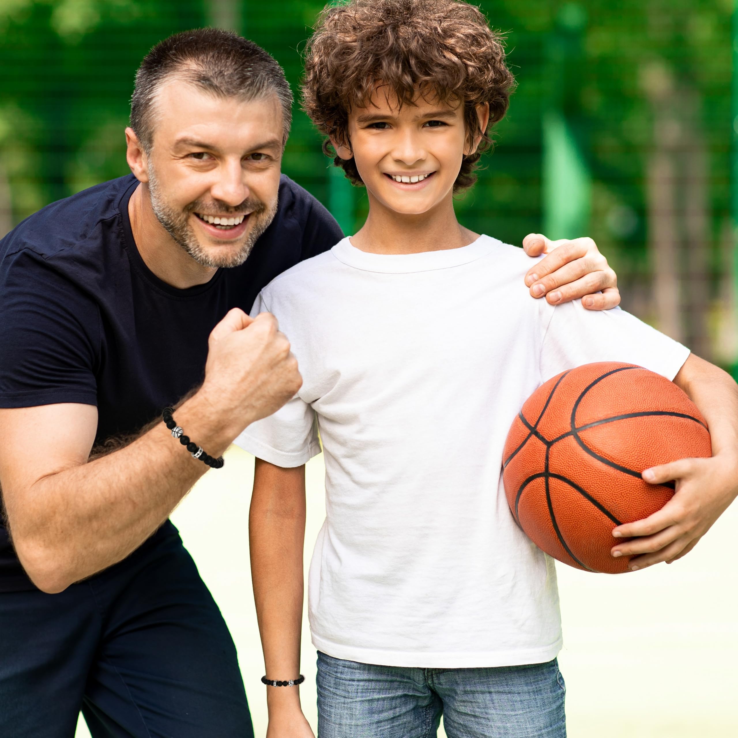 Stocking Stuffers Christmas Gift- Baseball/Basketball/Football/Soccer Bracelet for Boys Cross Beaded Bracelet Gifts for Son Grandson Players Team Fan Friends,Birthday Christmas Gifts for Men Boys
