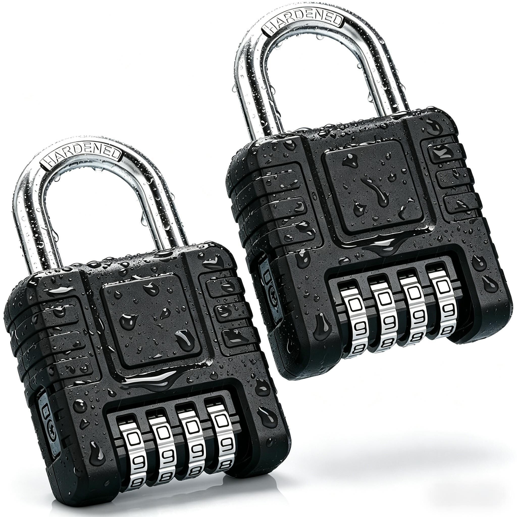 Cadenas à combinaison Diyife par 2 robustes avec étui silicone noir