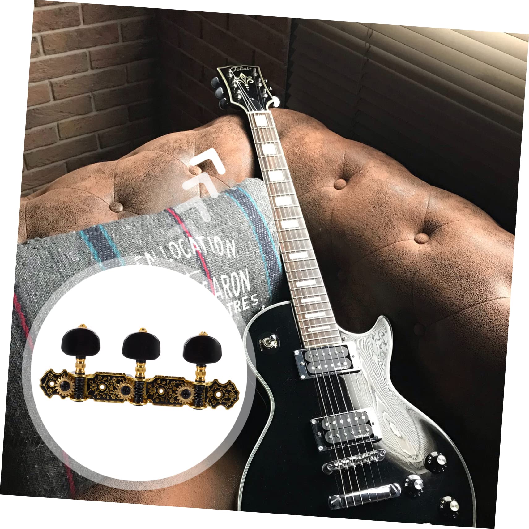 TOYANDONA 2 Paar Stimmwirbel Für Gitarrenmaschinen Klassische Gitarren-stimmgeräte Mit 8 Schrauben Einfach Zu Installierende Stimmschlüssel