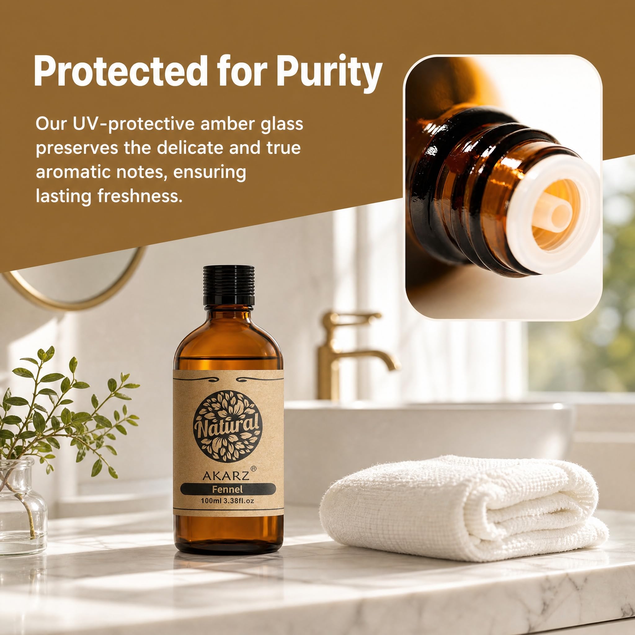 AKARZ 100ml Olejek esencjny z Koperku - Naturalny olejek aromatyczny do dyfuzorów, lamp aromatycznych i aromatów pomieszczeń