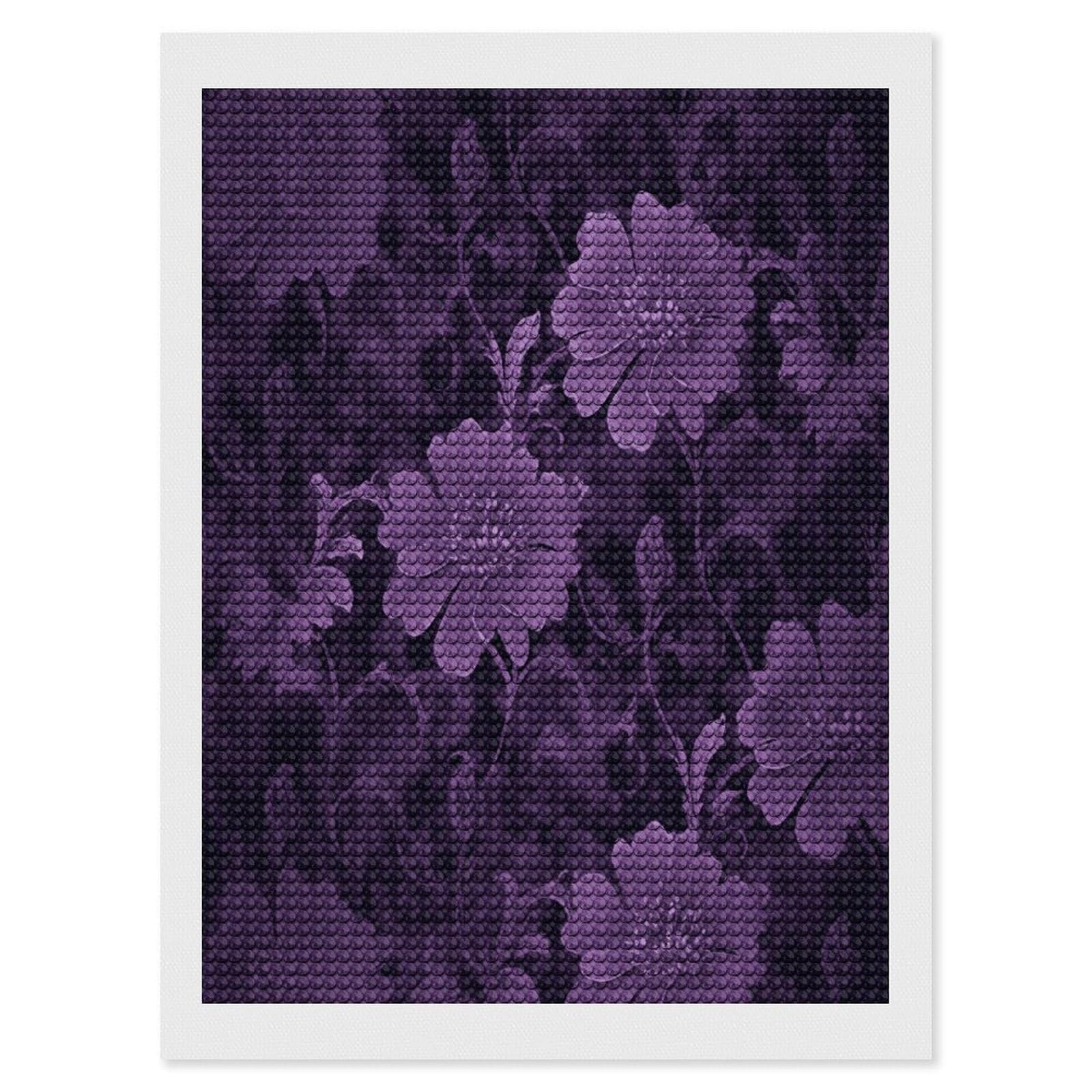 FekiLoot Purple Diamond Art Kits for Adults Diamond Painting Kits for Beginners DIY Diamond Art Kits Round Full Drill Diamond Dot Gem Painting for Home Wall Decor Gift 12"x16"