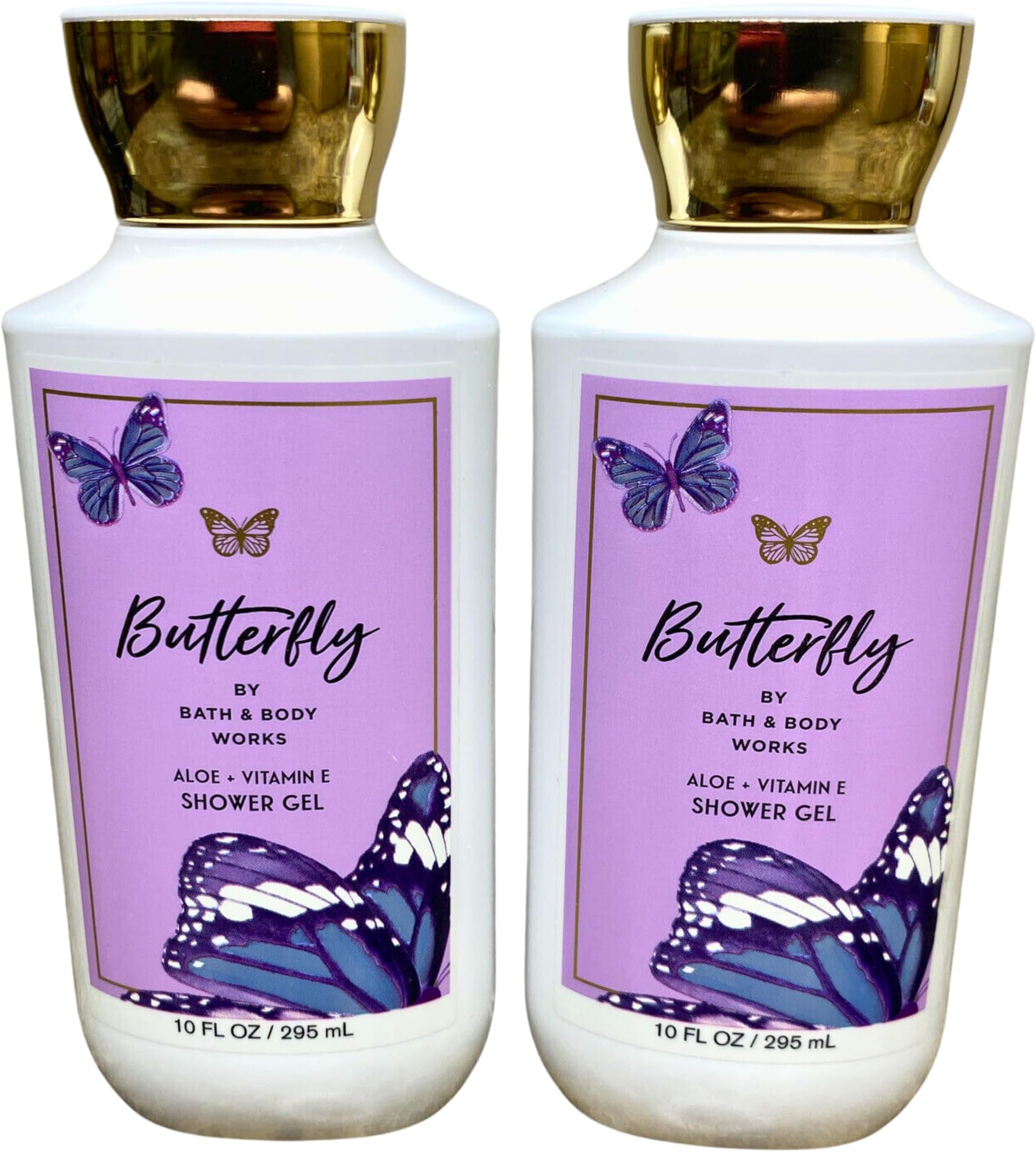 Shea + Vitamin E Shower Gel, Set of 2, 10oz Each (Butterfly), purple