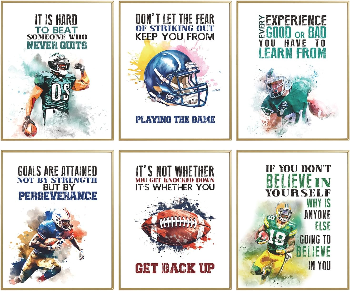 Positive Quotes Football Wall Decor, Football Room Decor