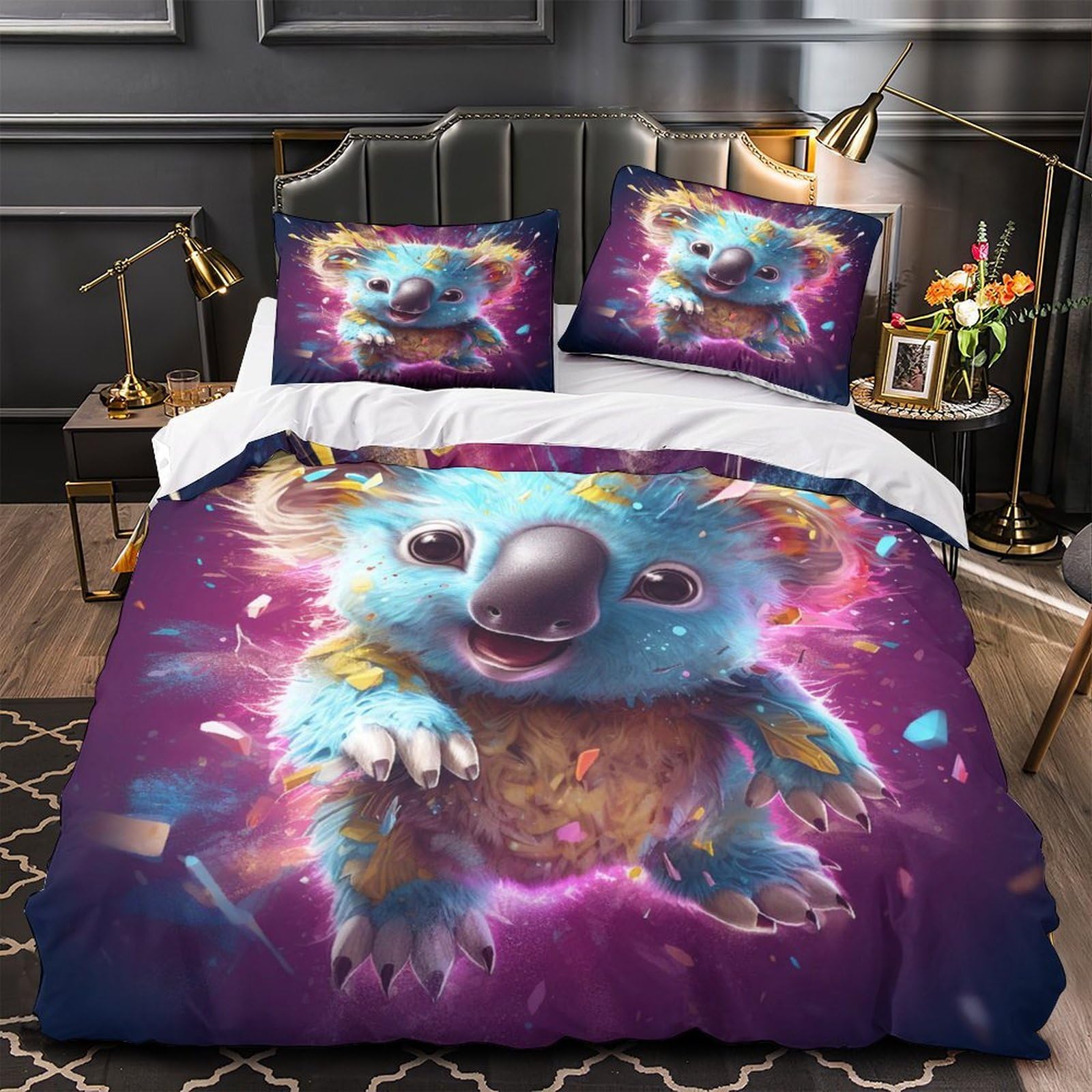 Housse de couette koala 3D légère pour l'ambiance cocooning des couples