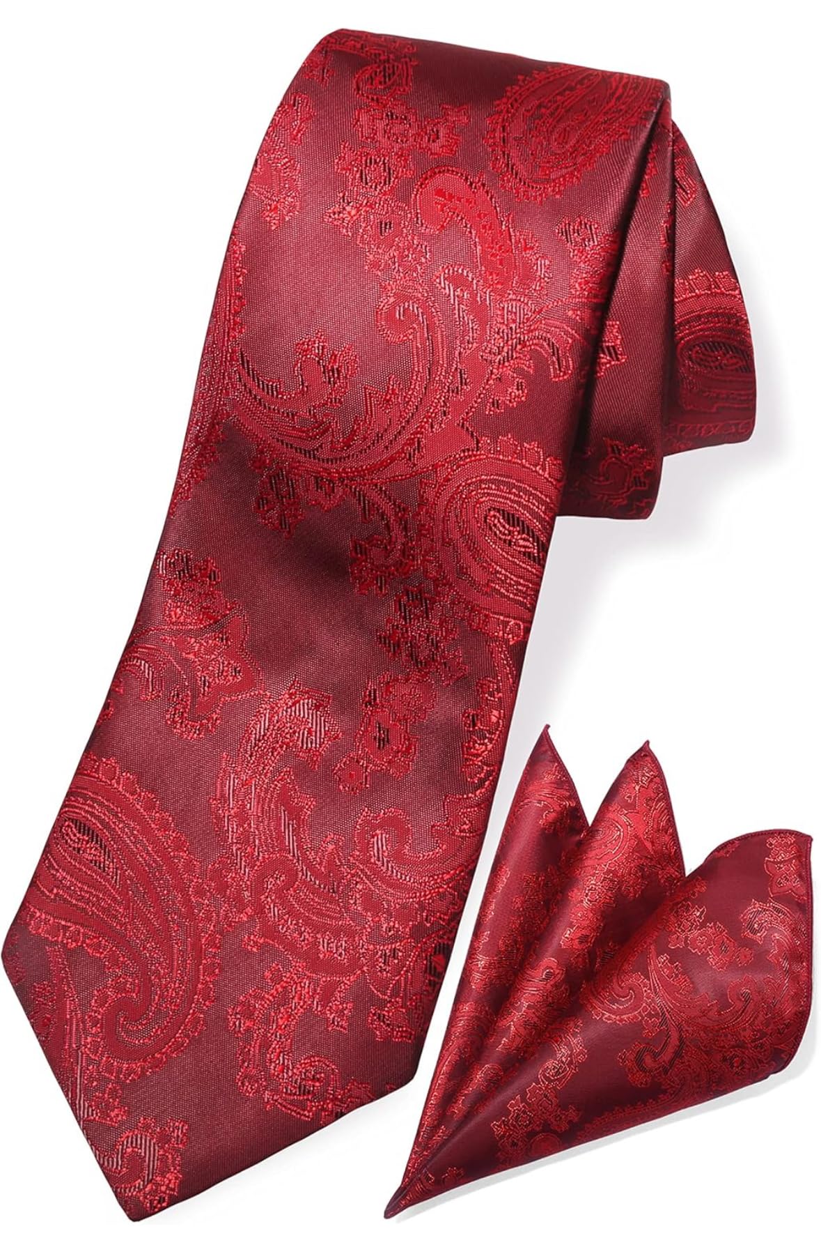 Random Stripe Men Necktie With Pocket Square Jacquard Fabric (1 Tie, 1 Pocket Square)-picture-22