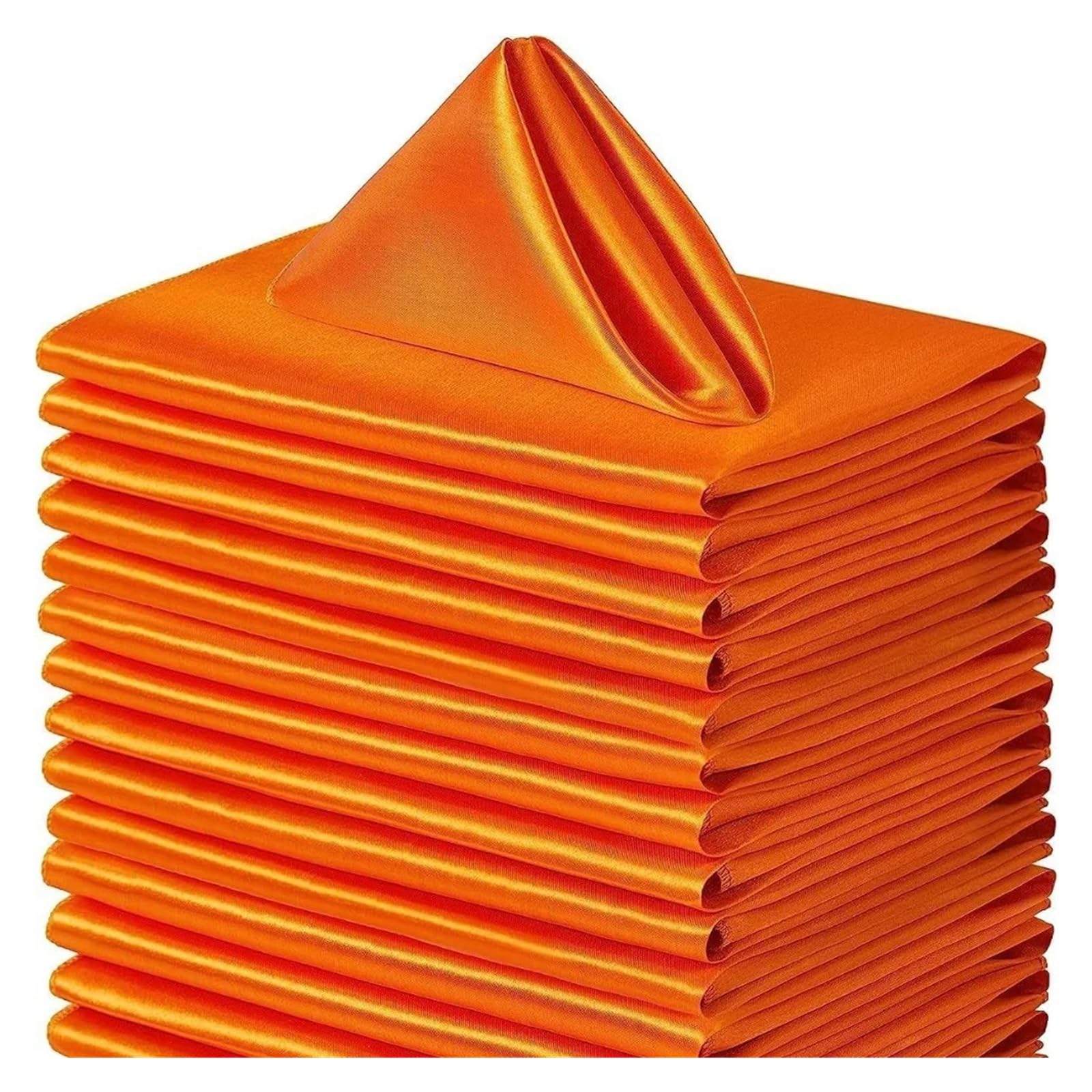 Satin Dinner Napkins 10pcs 30x30cm Satin Napkin Soft Washable Dinner Napkins Reusable Table Event(Orange)