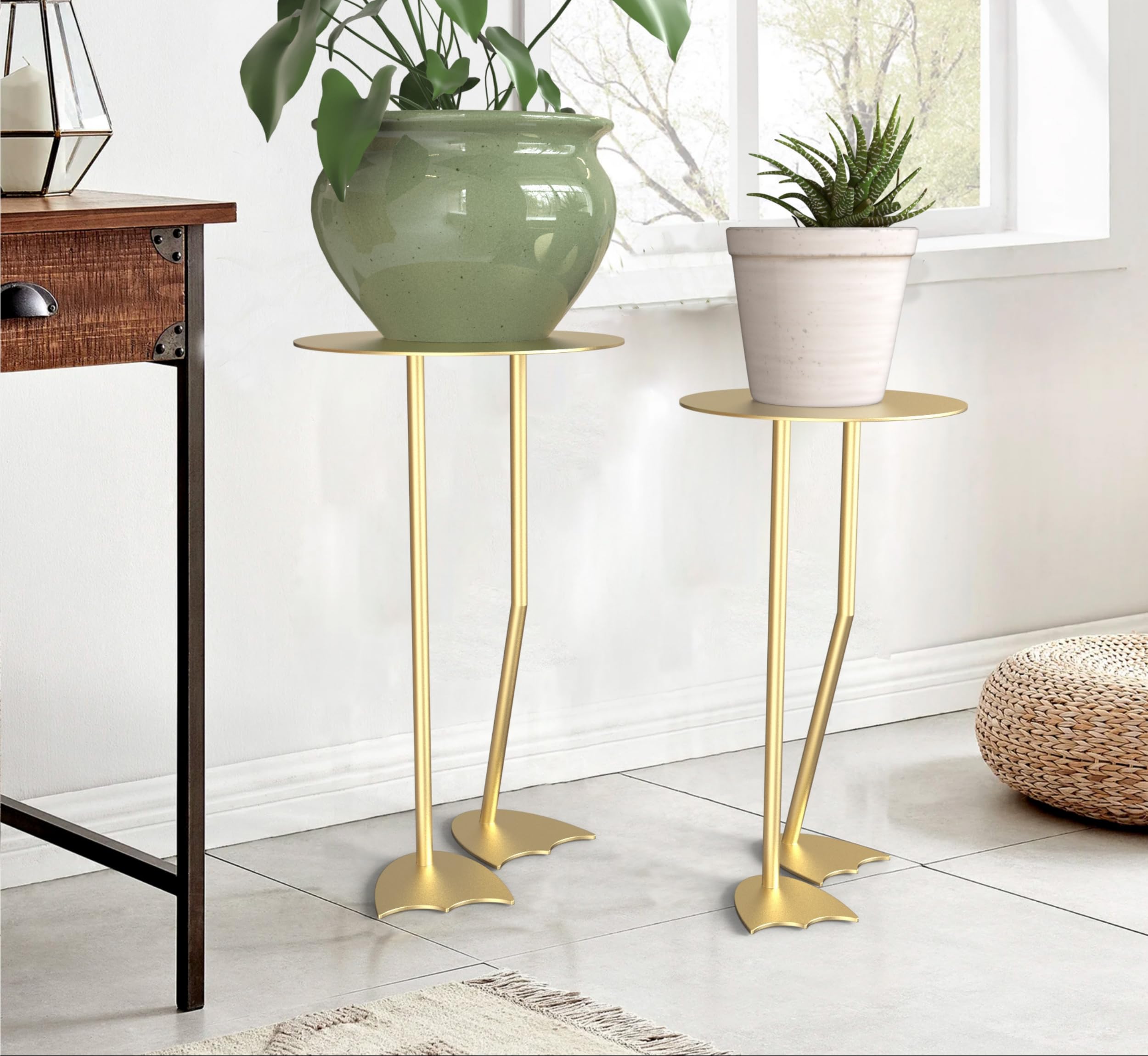 CORSICA DESIGNS | Set of 2 Designer Planter Stands in Mild Steel | Rust-Resistant, Heavy Duty | with Drainage Holes | Bedroom, Living Room & Dining Room (B0CTT1CCPC) Amazon Price History, Amazon Price Tracker