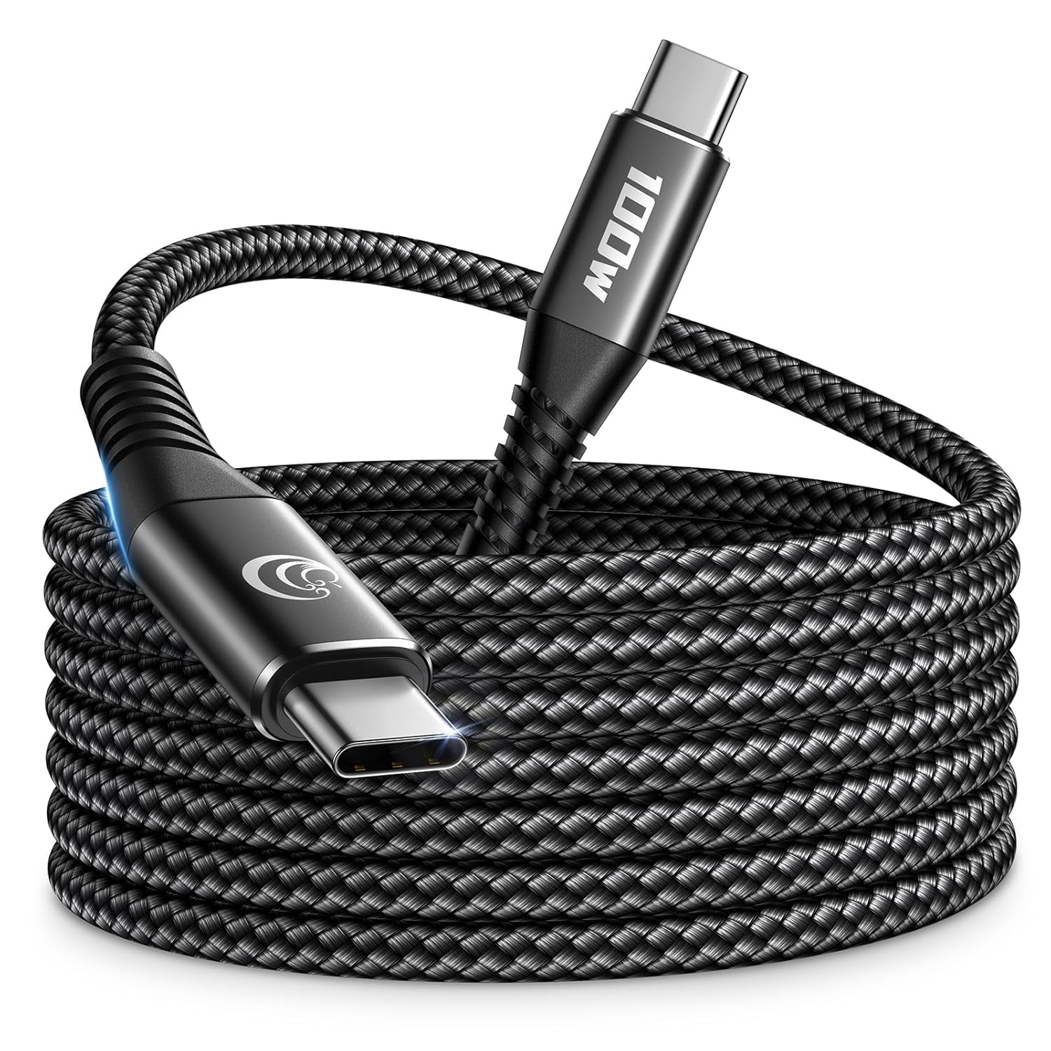 Aioneus Cable USB C a USB C 100W, 3M Cable USB C Carga Rápida PD 5A USBC Cable Trenzado Nylon Largo Cable Cargador Tipo C para iPhone 17 16 15 Pro Max, Samsung S25 S24 Ultra, iPad Pro, MacBook, Pixel