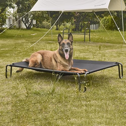 Vista 2 de pettycare Cama Elevada para Perros de Exterior - Cama Elevada para Perros Grandes, Catre Impermeable Fácil de Montar, Catre Elevado Refrescante
