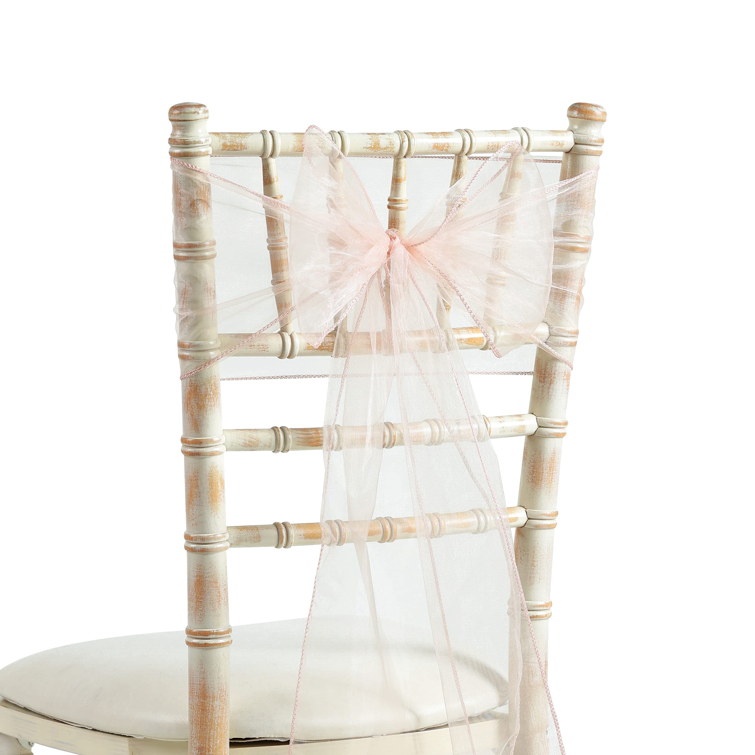 20x275cm Organza Sash Wider Sash Fuller Bows Chair Cover Bows Sash for Wedding Party Birthday Decoration (100, Coral)