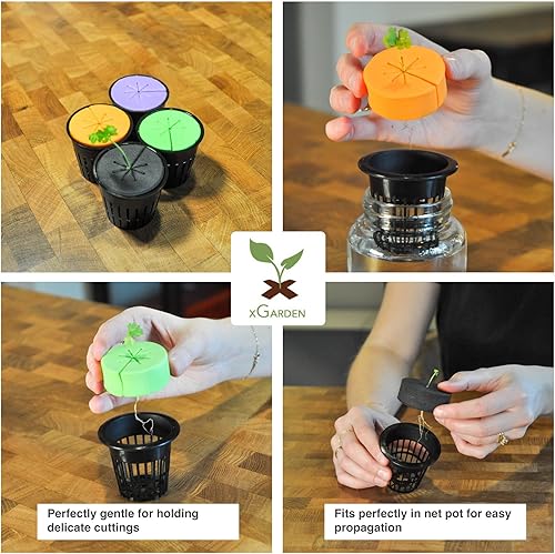 Miniatura 3 de xGarden Collares de clon de neopreno, paquete de 30 collares de clonación, 2 pulgadas, multicolor, insertos de clonación de espuma para macetas de