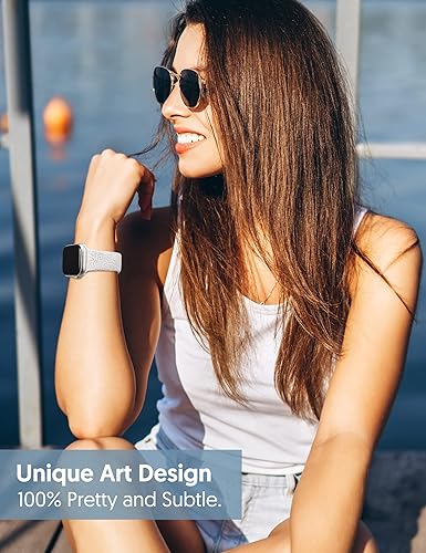 Miniatura 6 de 2 Packs Boho Engraved Bands Compatible with Apple Watch Bands 41mm 40mm 38mm 45mm 44mm 42mm 49mm Women Girls Men, Silicone Sport Fancy Dressy Cute