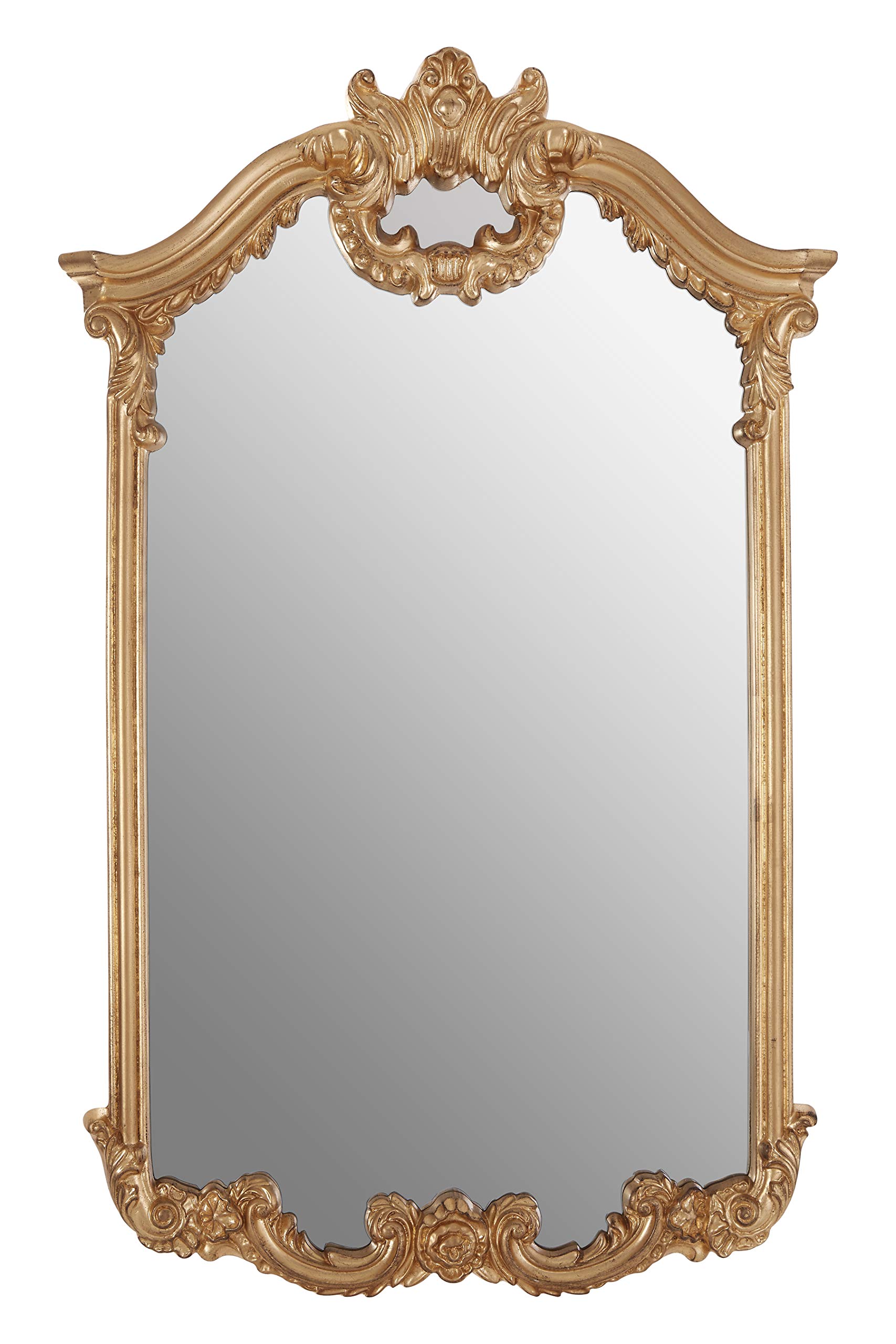 Premier Housewares Rectangular Wall Mirror/ Classic Mirrors For Bathroom / Bedroom / Garden Walls Fancy Wall Mounted Mirrors For Hallway Red
