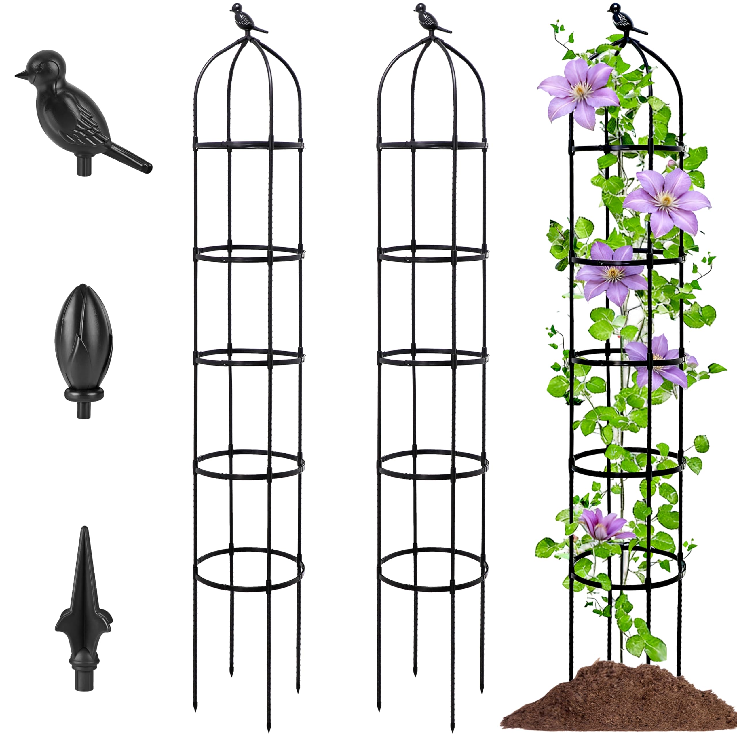 TCBWFY 5-Tier Adjustable Obelisk Trellis