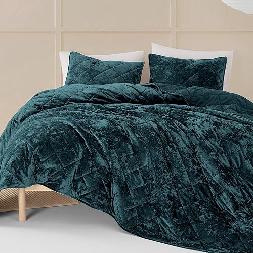 Miniatura 3 de SHALALA - Juego de edredón de terciopelo de lujo tamaño King, juego de edredón de terciopelo ultra suave y ligero, juego de ropa de cama de gran