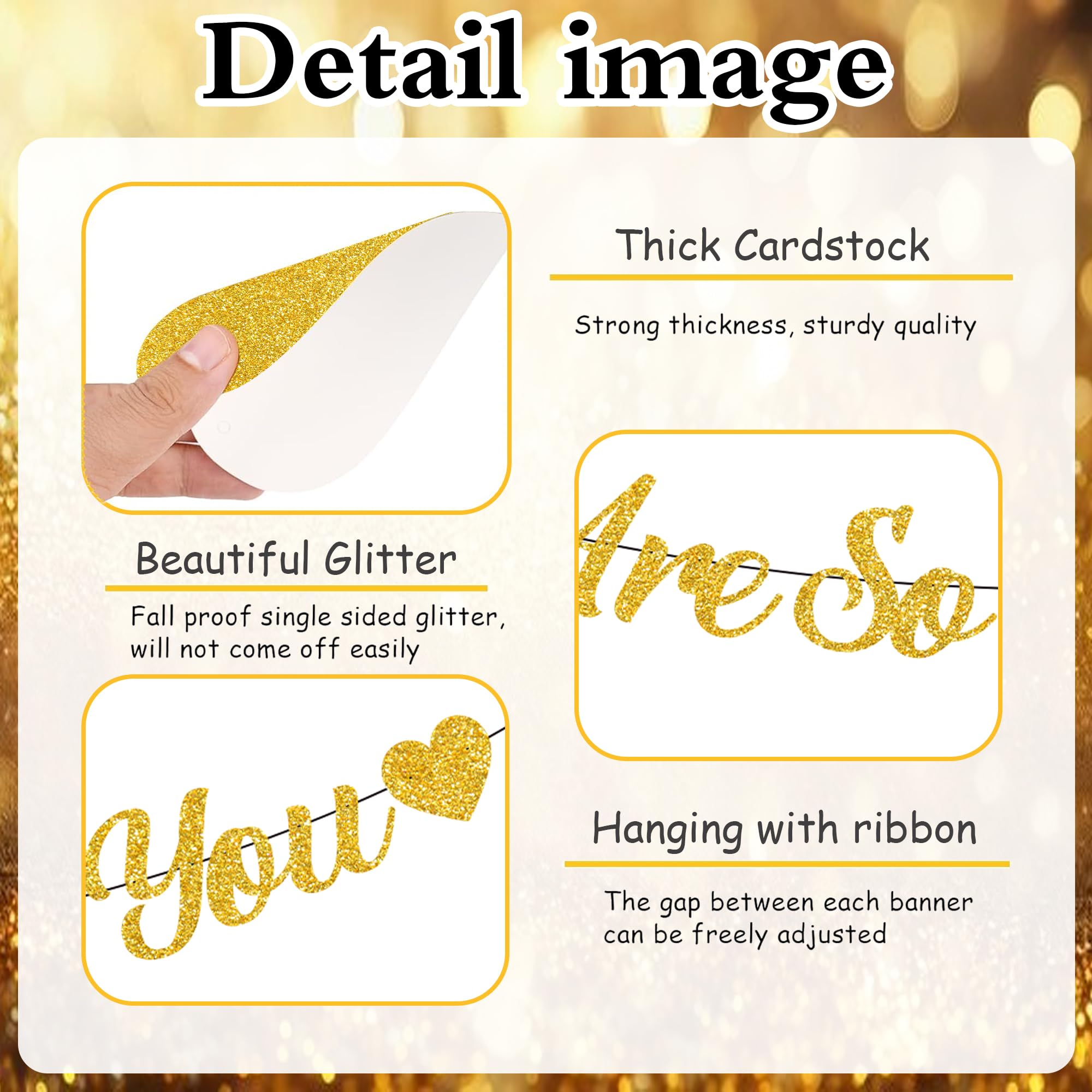 Graduation Decorations Congratulations Banner 2026, We Are So Proud of You Party Supplies Gold Well Done Banners - Image 3