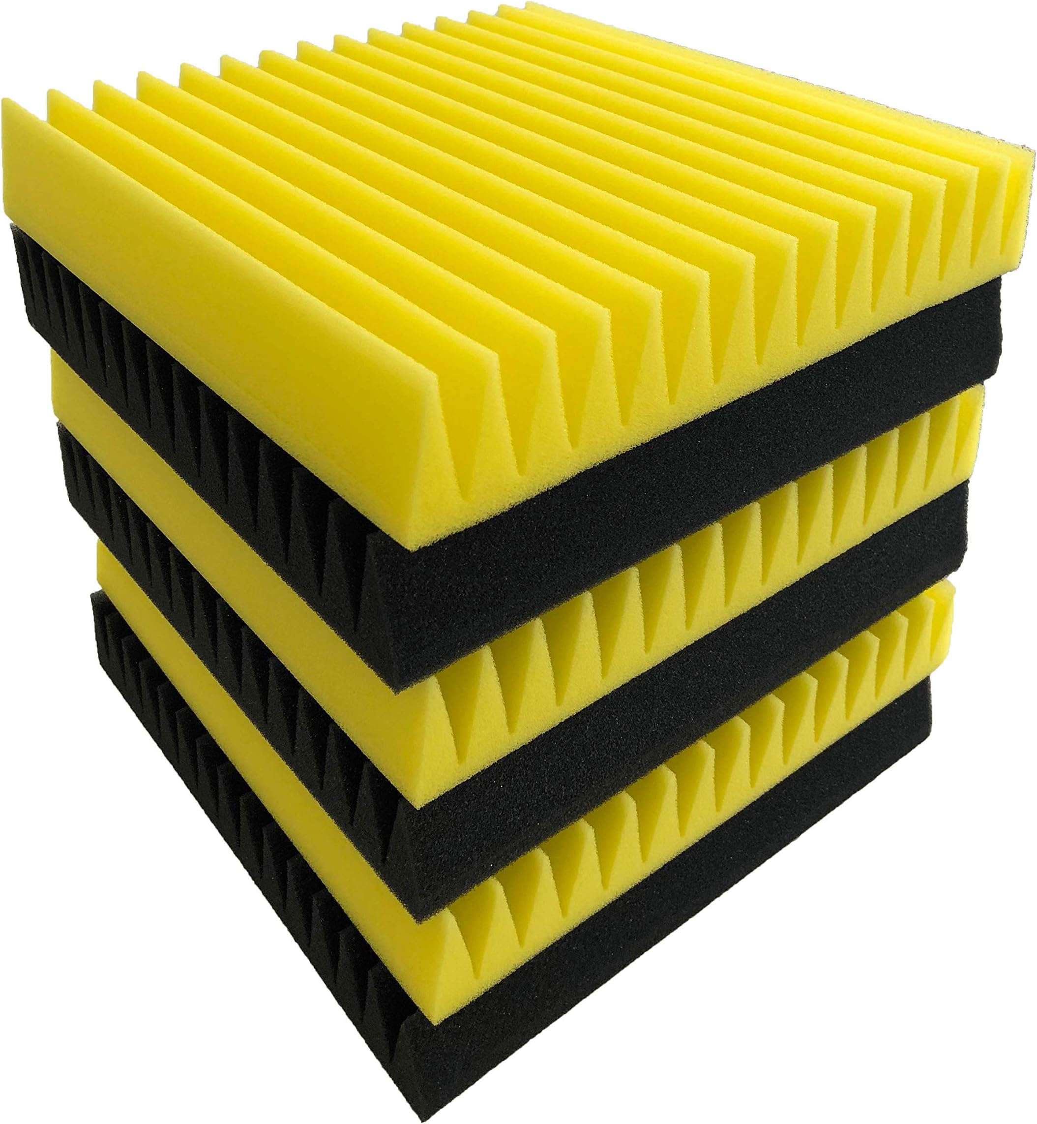 Beefoam Acoustic Panels (6-Pack) Sound-Proofing Foam Baffling | Enhanced Wedges for Noise Cancelling & Sound Absorbing Coverage | Studio, Stage, Theater, Vocal Booth