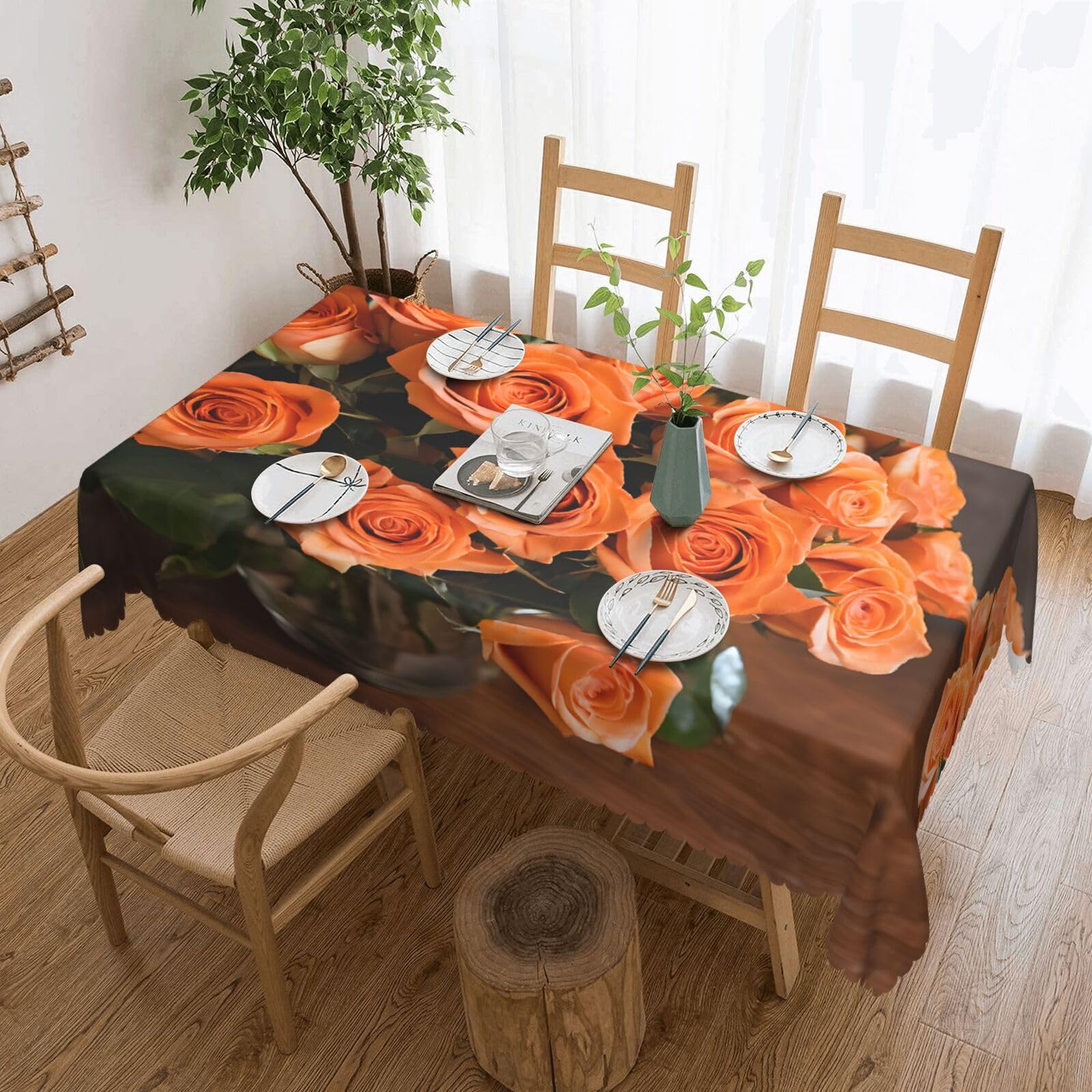 Nappe de cuisine rectangulaire infroissable et imperméable rose