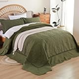 EVENHUG Oversized Quilts Set King Size 3 Piece Bedding Set Reversible Bedspread with 2 Pillow Shams Coverlet Lightweight Soft Bed Cover for All Season(120