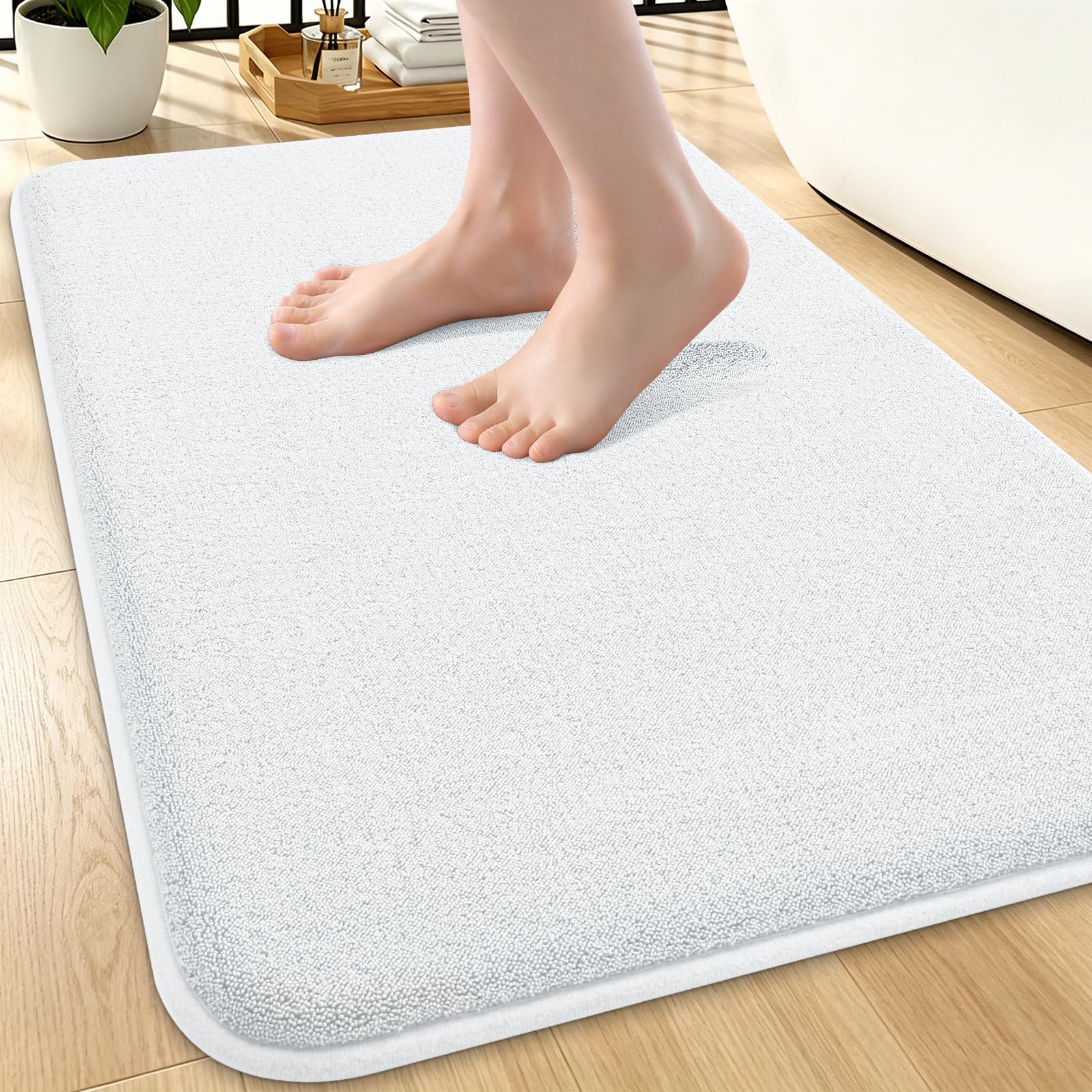 Smiry Smiry Memory Foam Bath Mat 24x16, Extra Soft Absorbent Bathroom Rugs