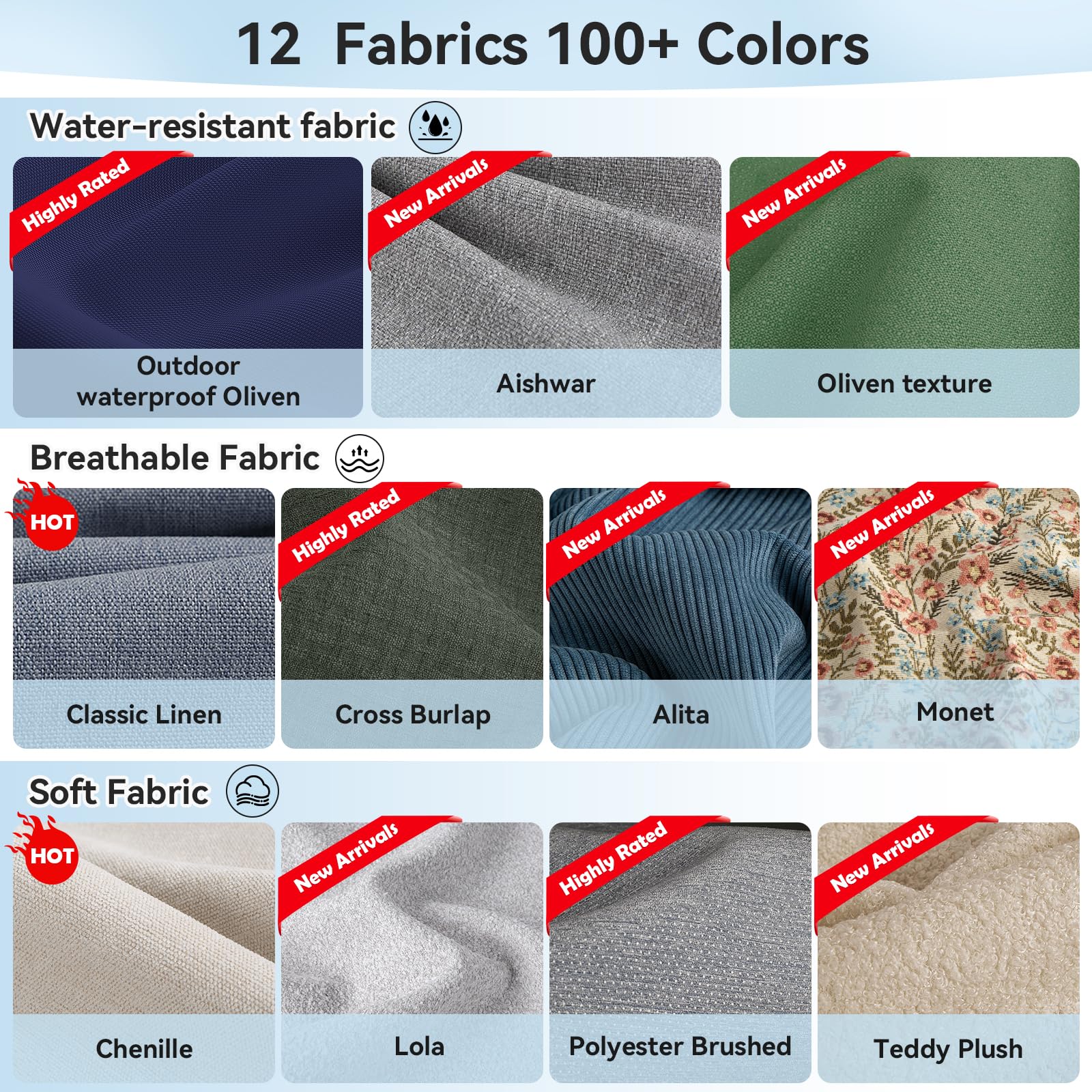 ROFIEJOX Custom Bench Cushion - Custom Cushions Size, Color, Style, Durability, Waterproof Fabric for Outdoor Indoor Seat Furniture, 50A High-Density Resilience Sponge