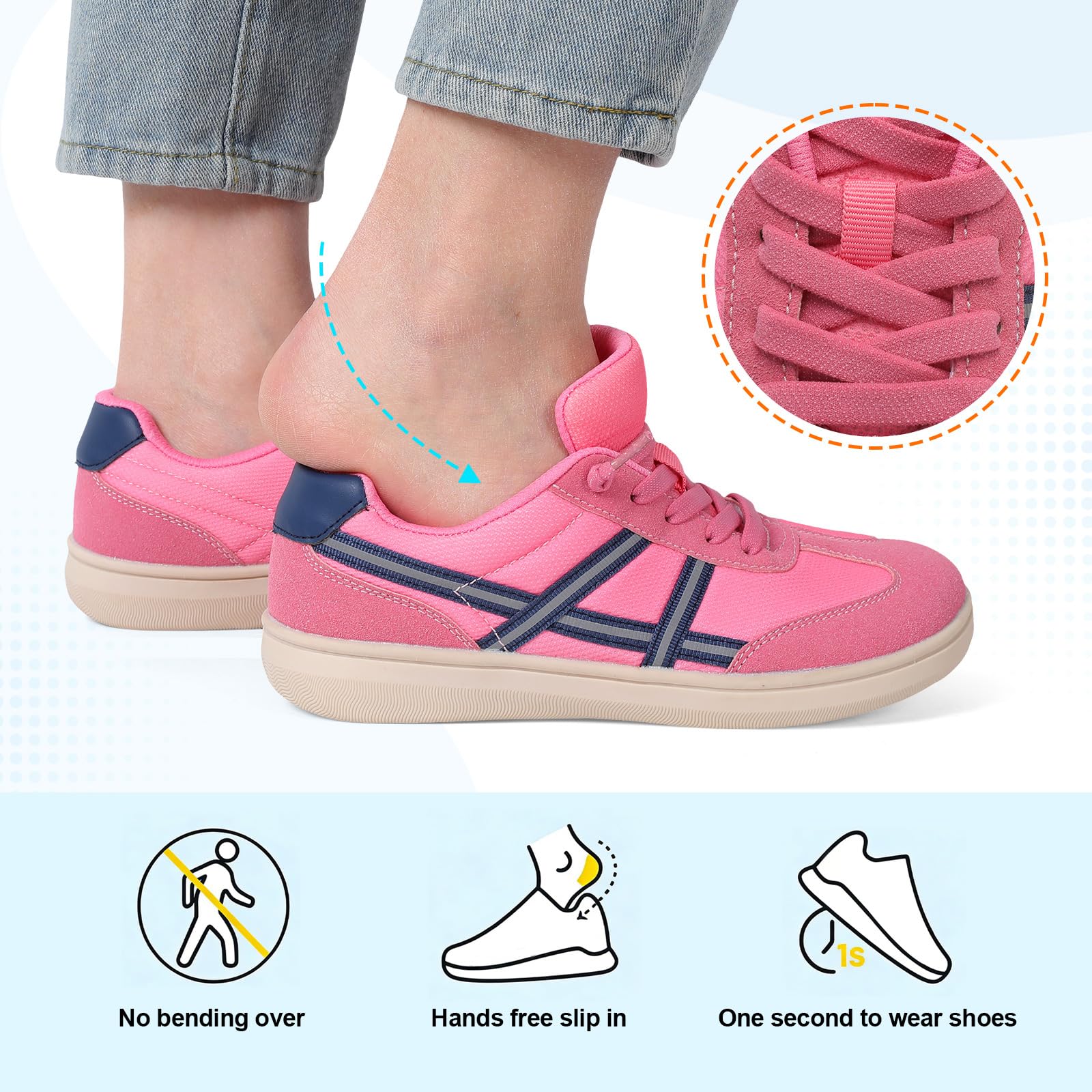 LeIsfIt Women's Barefoot Slip-On Shoes Wide Toe Box Zero Drop Casual Sneakers Non-Slip Breathable Walking Shoes for Tennis Travel & Everyday — view 4