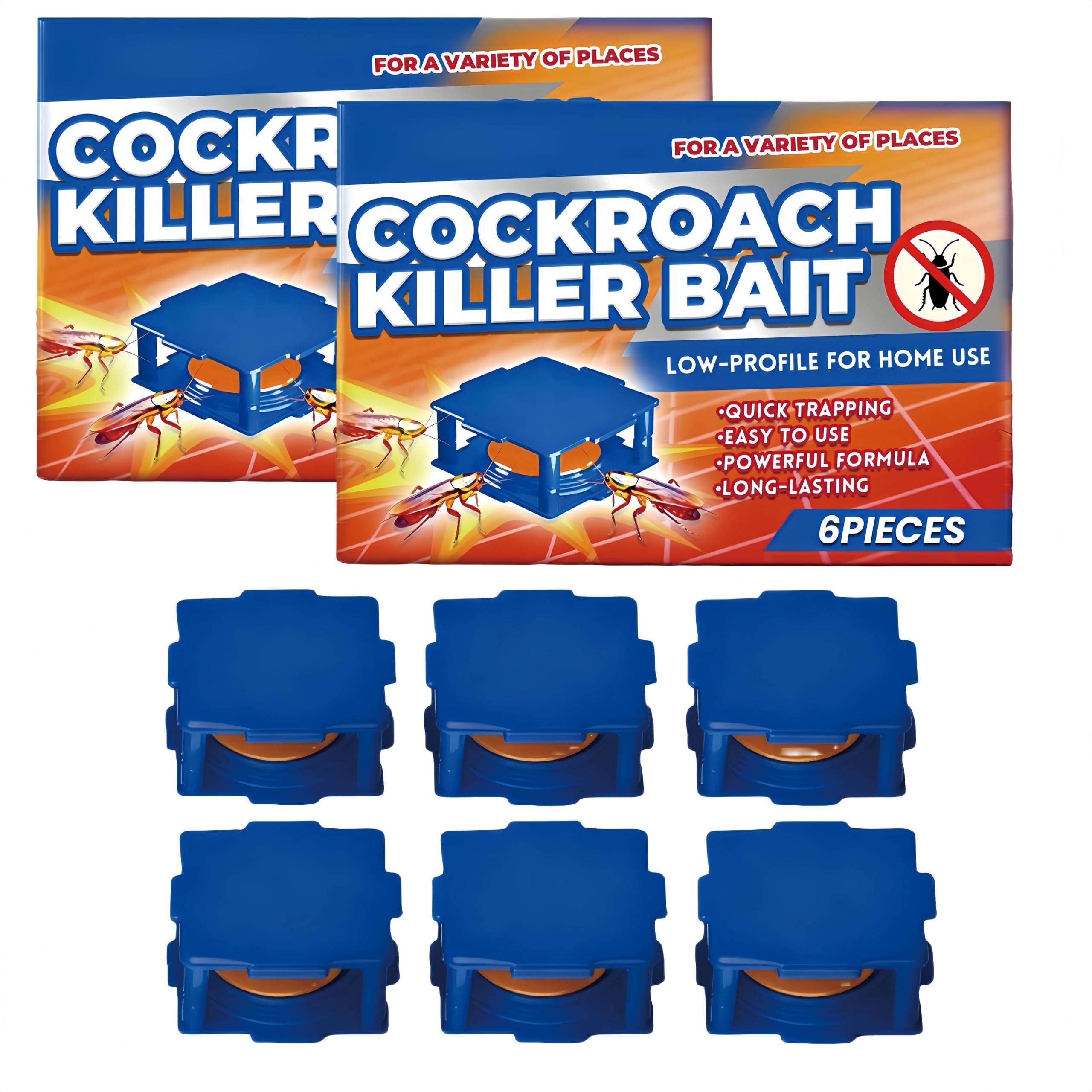 Cockroach Killer Bait,Roach Repellent and Gel for Roach Nest Elimination of Indoor Infestations,Effective Solution for Small Large Roaches Outdoor Cockroach (2 Pack)