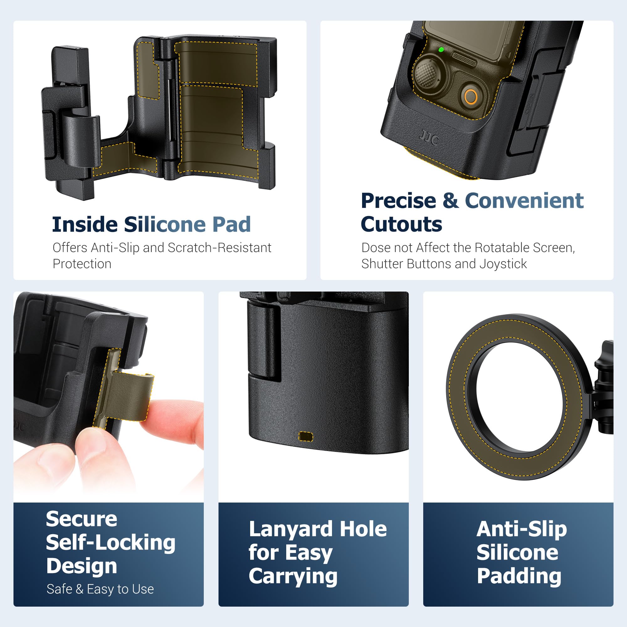 JJC Magnetische Handyhalterung für DJI Osmo Pocket 4 3 Handy Halterung | Pocket3 Pocket4 Creator Kreativ Combo Magnetischer Handy Halter, Erweiterungsadapter mit Kaltblitzschuh für Mikrofon Leuchte