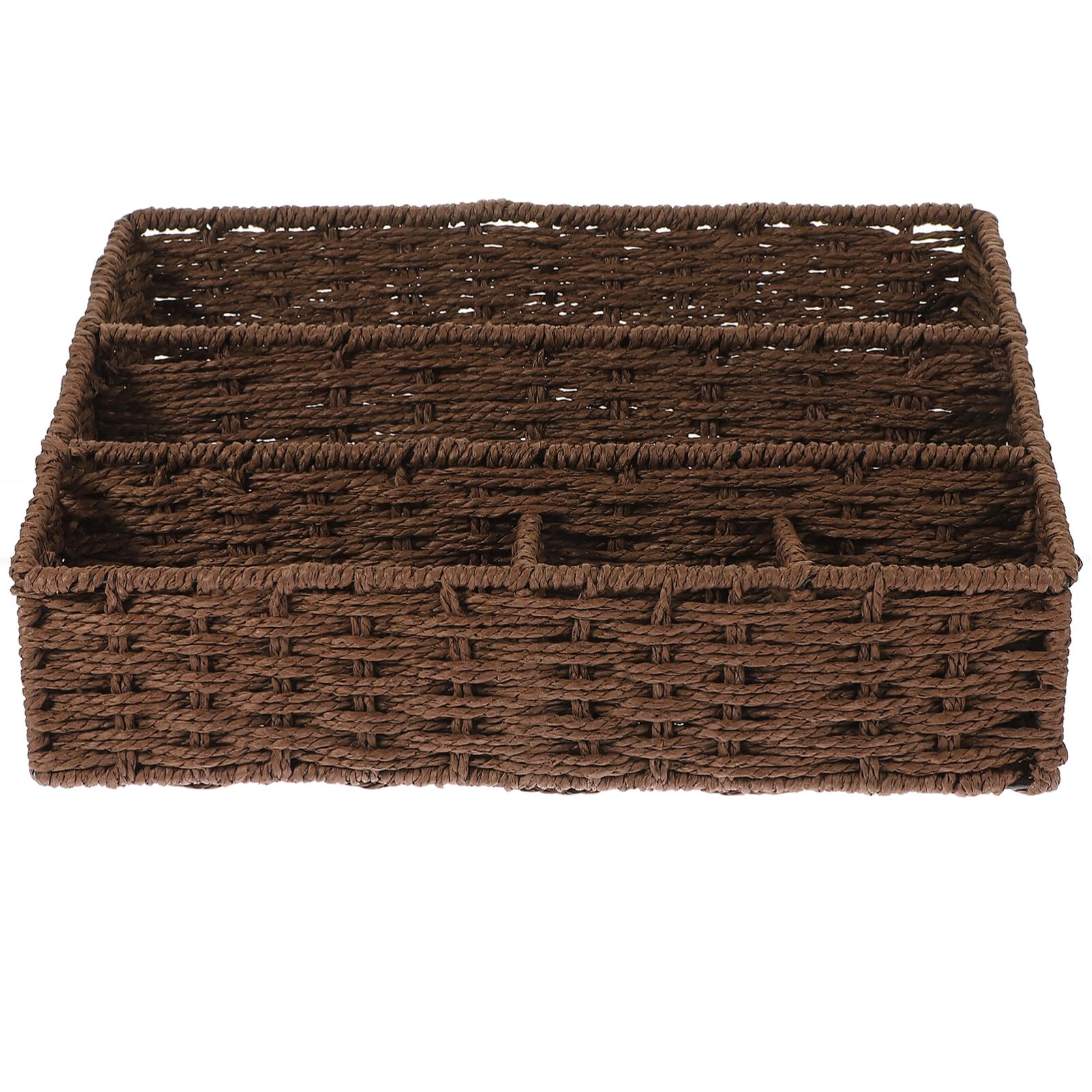 MAGICLULU Magazine Display Stand Boho Home Decor Storage Shelves Show Rack Office Desk Decor Storage Shelf Makeup Storage Organizer Woven Sundries Organizing Basket Bohemia Accessories