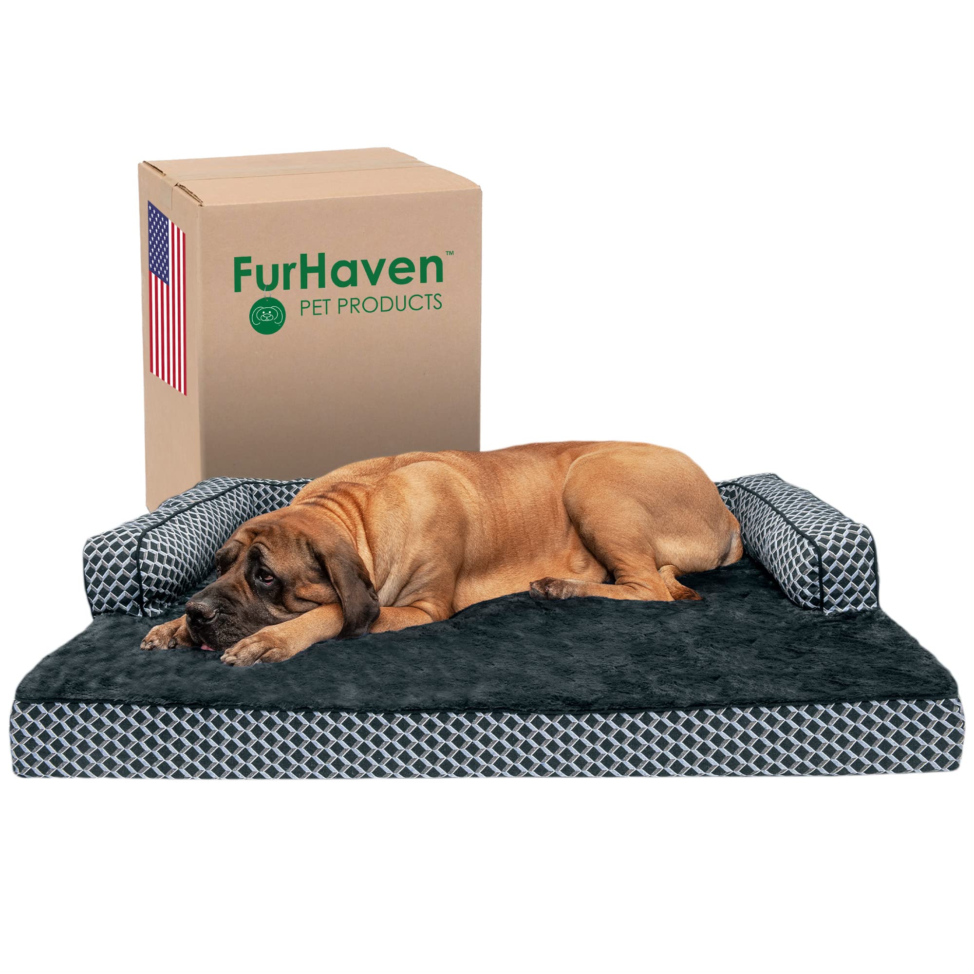 Orthopedic Dog Bed for Large Dogs w/ Removable Bolsters & Washable Cover, For Dogs Up to…