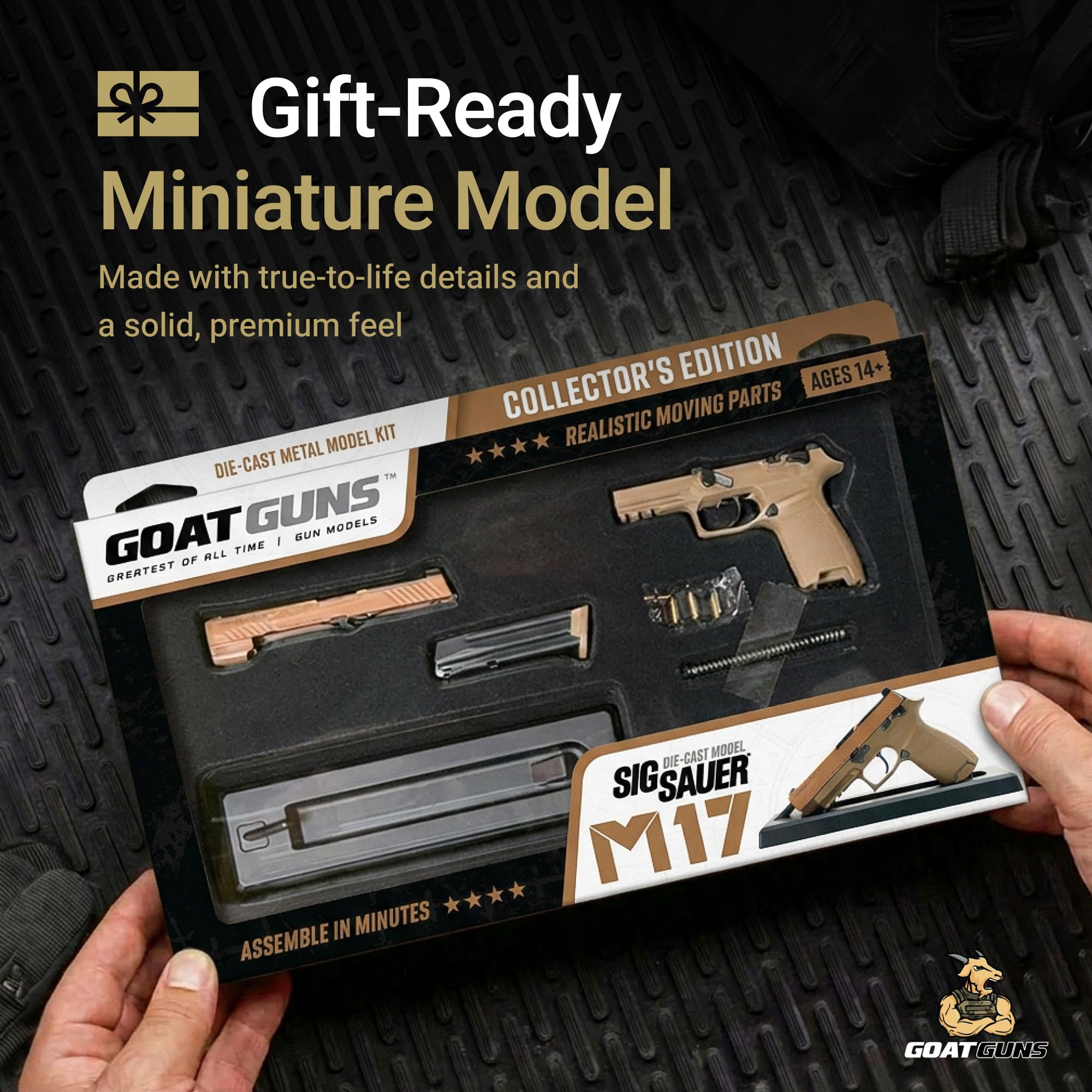 Amazon.com: GOAT GUNS M17 Pistol | 1:2.5 Scale Diecast Metal