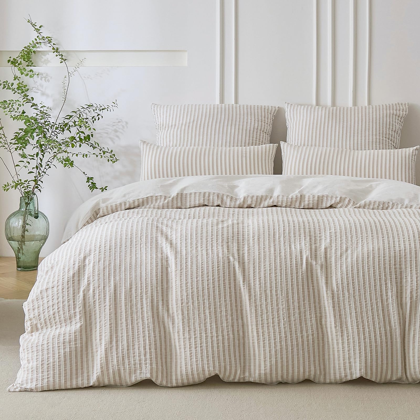 SOULFUL Gestreift Jacquard Gewaschene Baumwolle Bettwäsche Set