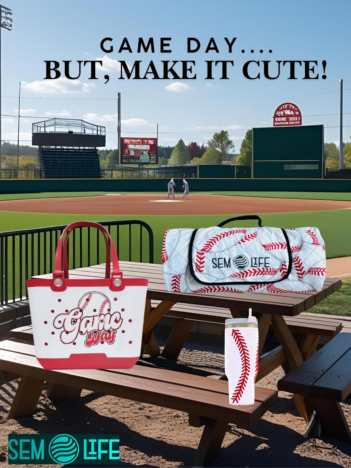 40 Oz Rhinestone Bling Tumbler Cup with Handle and Straw (BASEBALL), Stainless Steel and Double Wall Insulated - Image 3