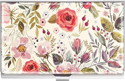 Swooflia Tarjetero de visita para mujer, monedero de metal delgado con bolsillo cuadrado para tarjetas, bonitos regalos de flores disponible en Yaxa Colombia