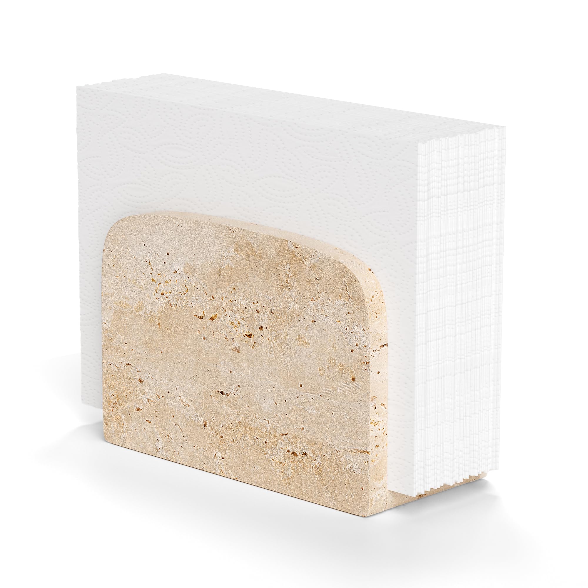 Portatovaglioli in travertino per tavolo, in pietra naturale, dispenser di tovaglioli per cocktail e carta per cena, organizer da cucina per tutte le sale da pranzo e decorazioni per la casa