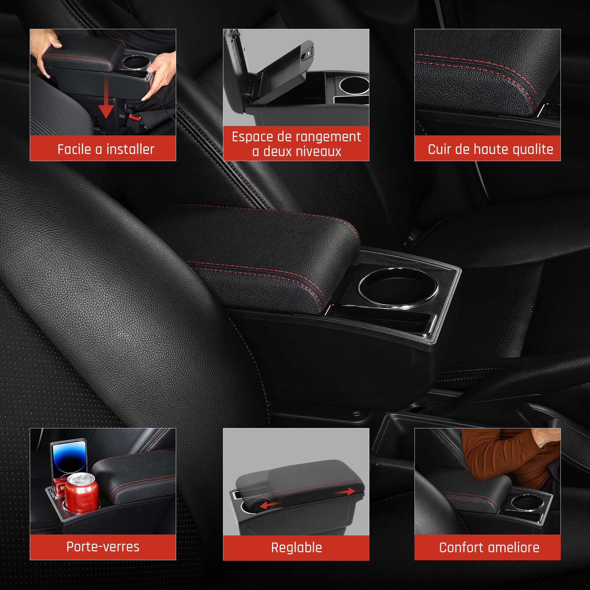 Accoudoir Voiture pour Renault Clio 2013-2017