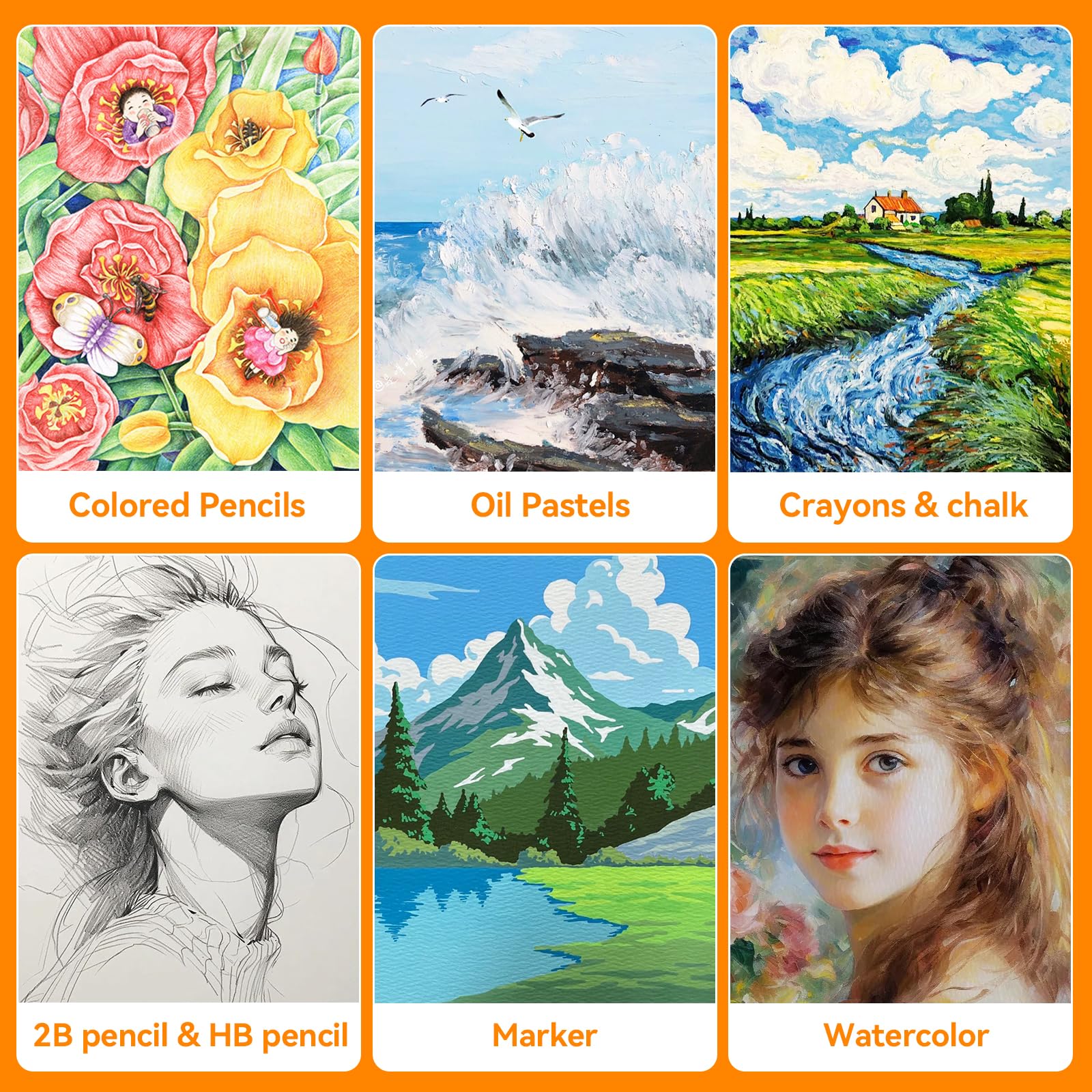 XWT 21 arkuszy papieru akwarelowego luzem, 23 x 30 cm, 63,5 kg/300 g/m², tłoczony na zimno, bezkwasowy, naturalna biel, teksturowane materiały artystyczne, rysunek prezent dla artystów, studentów