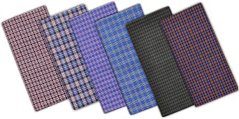 Pure Multi Color Cotton Checkered Lungi for Mens, Combo of 6, Size-2.25meters Lungis