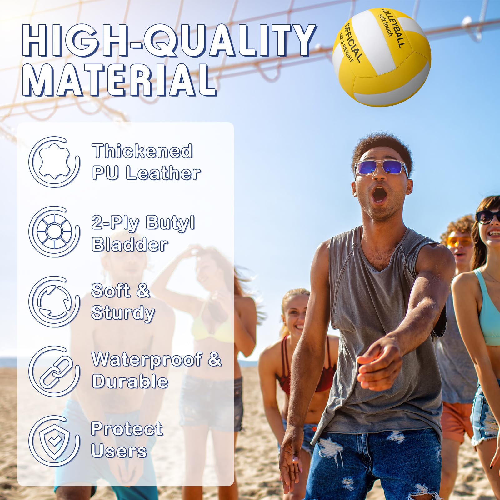 Libima 24 pelotas de voleibol tamaño oficial 5 a granel suave recreativo voleibol entrenamiento voleibol playa jugar voleibol con 4 bombas para principiantes adolescentes al aire libre interior