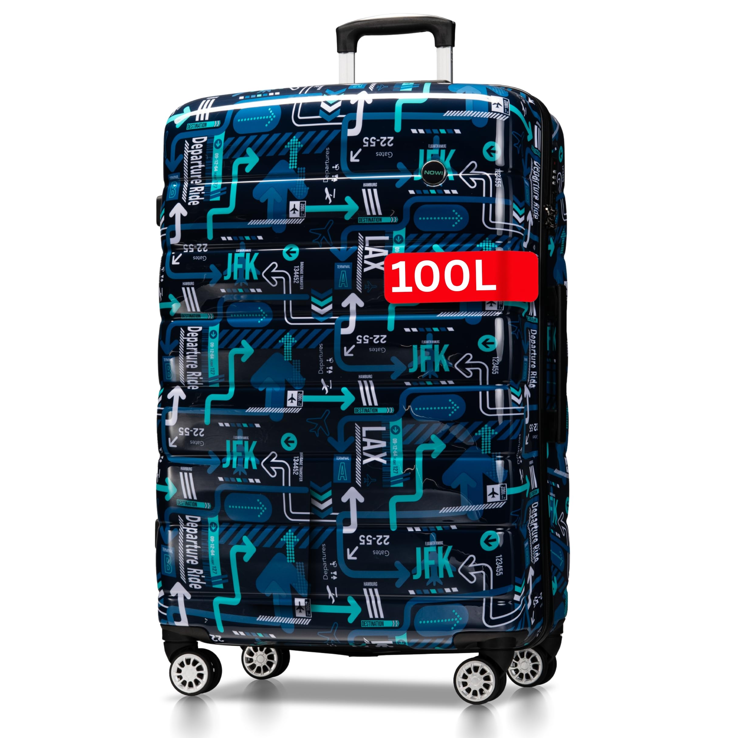 NOWI Kofferset Santa Cruz – 3-teiliges Koffer Hartschale aus ABS mit Zahlenschloss, 4 Doppelrollen, Dehnfalte, 360° drehbar, leicht & robust – Reisekoffer mit Rollen Set in Größe M, L, XL