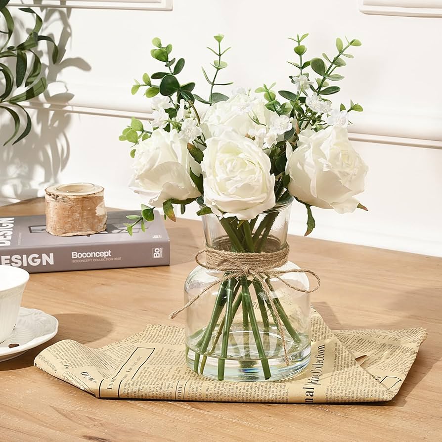造花と花瓶 Amazon｜Dolicer 造花 花瓶にフェイクウォーター、15インチの