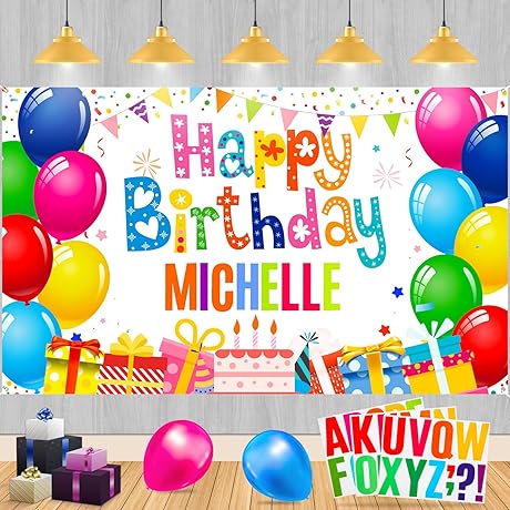 Custom Happy Birthday Banner with Name - DIY Colorful Personalized Birthday Banner