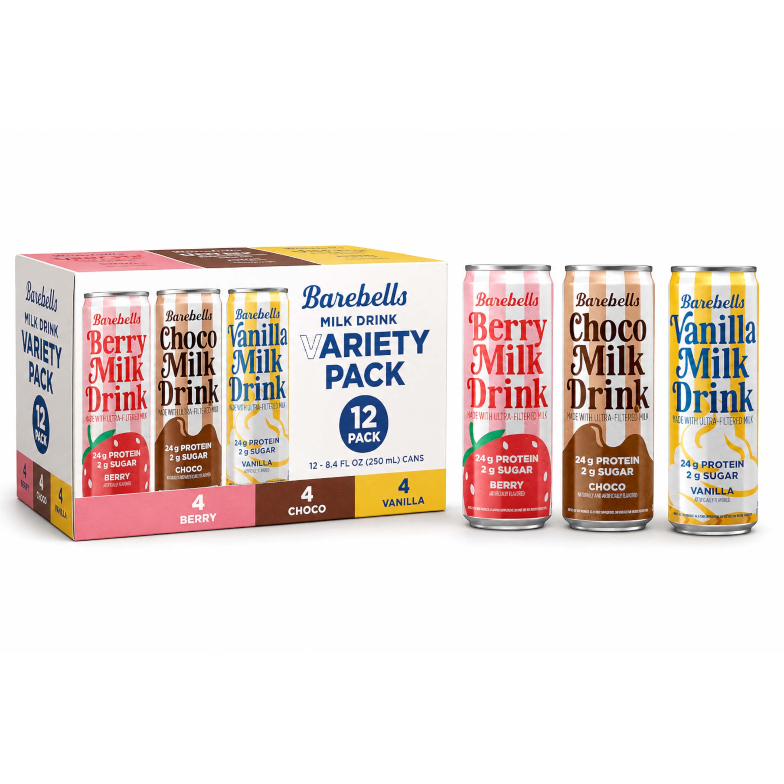 Barebells Protein Milk Drink, Berry, 24g Protein, 11 fl oz, 12 Pack — Amazon image 8