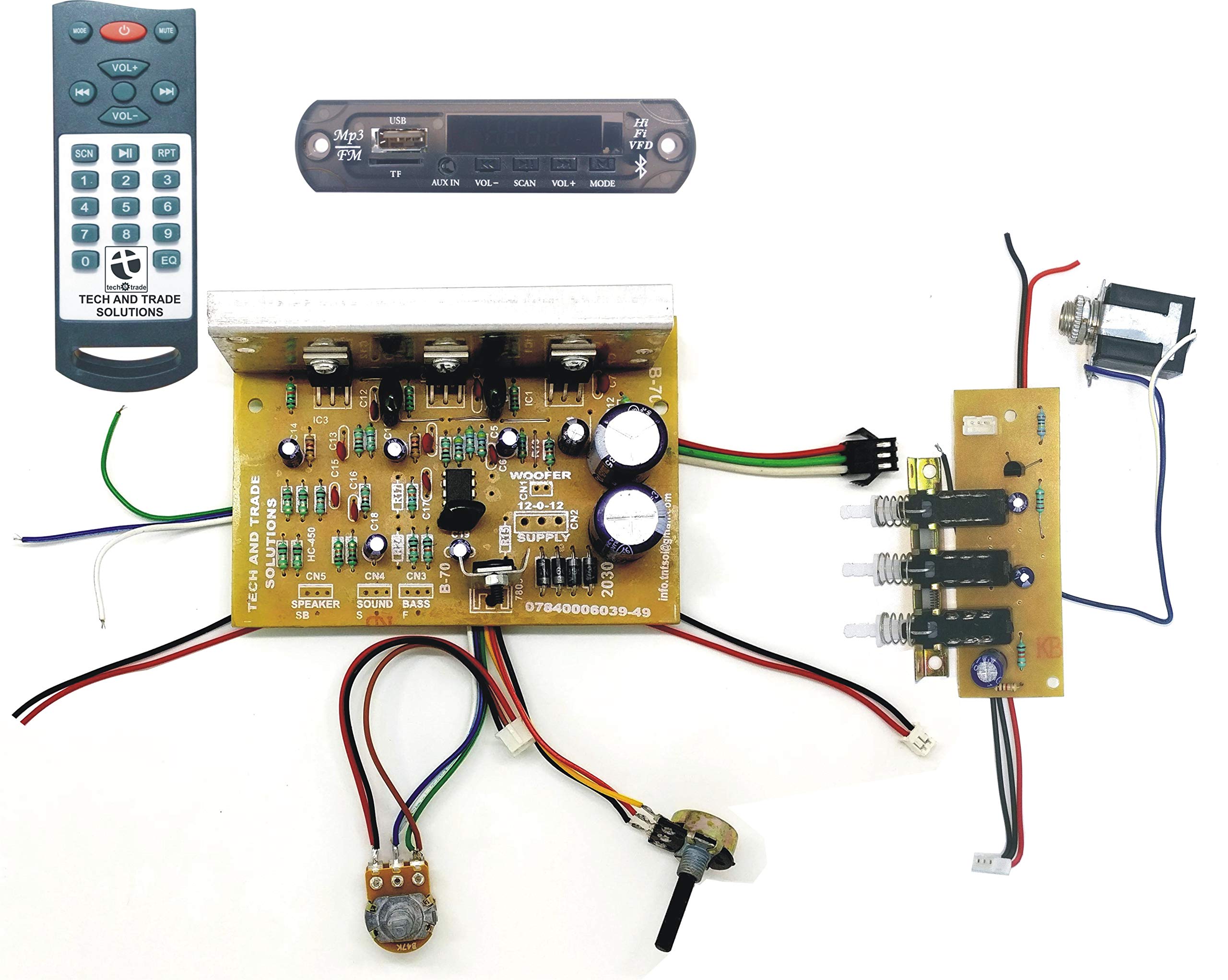 TECH AND TRADE 2030 IC Based DIY Home Theater 2.1 SUB WOOFER Amplifier Board KIT (BOARD WITH BLUETOOTH MODULE AND KARAOKE CIRCUIT)-image-8