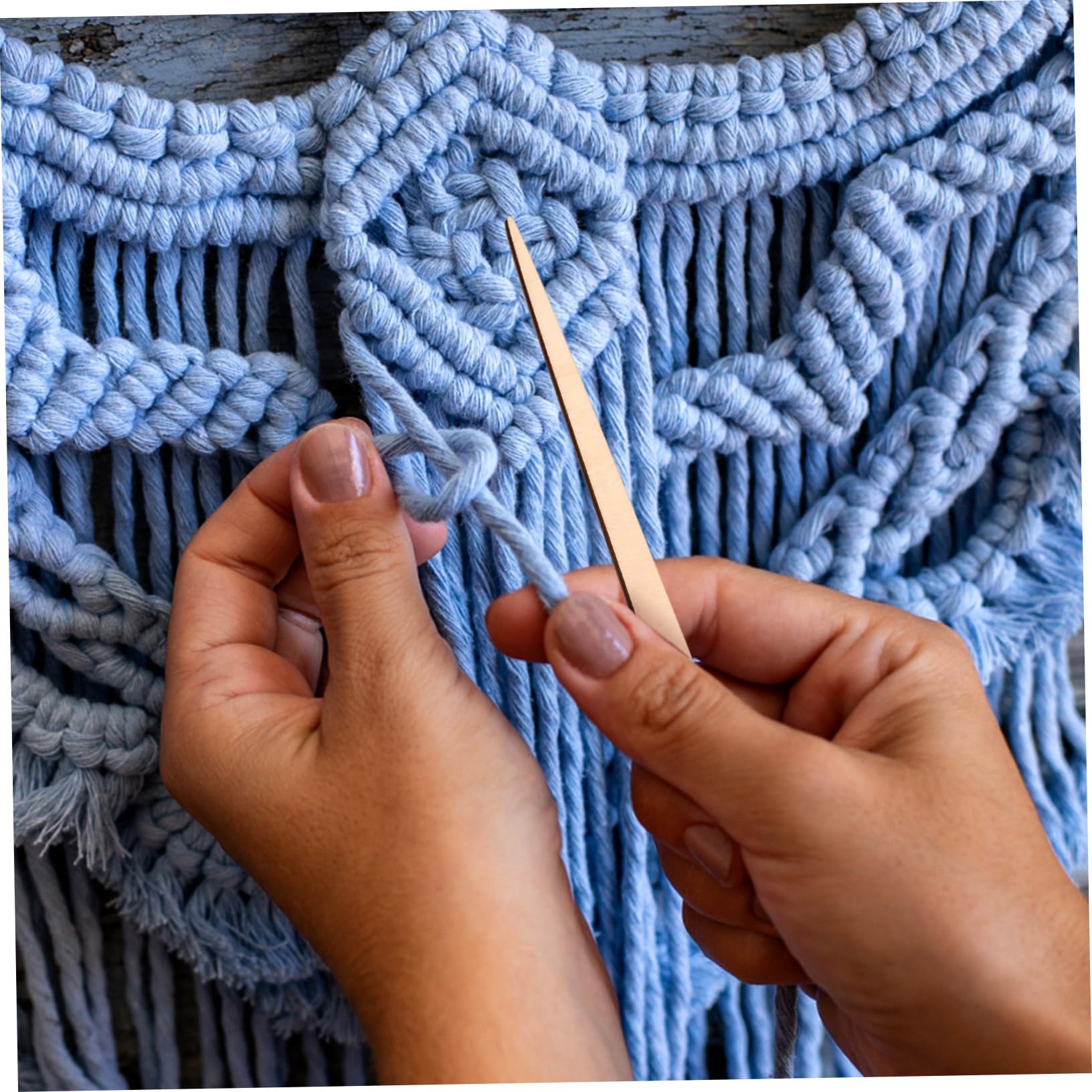 SHINEOFI 2 Juegos conjunto de máquina de tejer kit tejer principiantes telares de madera agujas crochet fabricación de tapices herramienta de tejido bobina de madera punto puntiagudo Beige