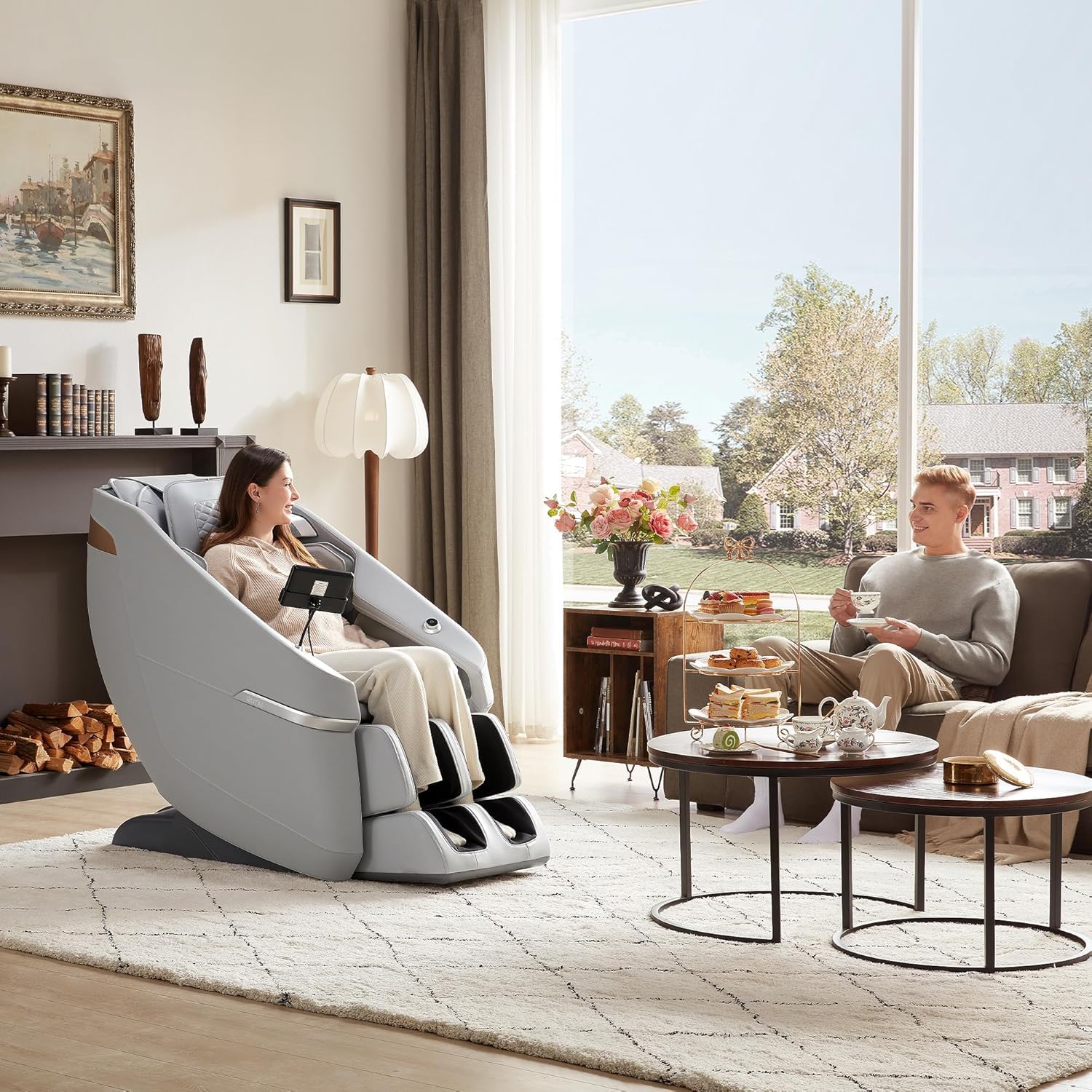 ROTAI Silla de Masaje de Cuerpo Completo con Amasado, Gravedad Cero y Bluetooth, Sillón Masajeador Shiatsu Profesional Reclinable, Sillón Relax Eléctrico para Casa y Oficina